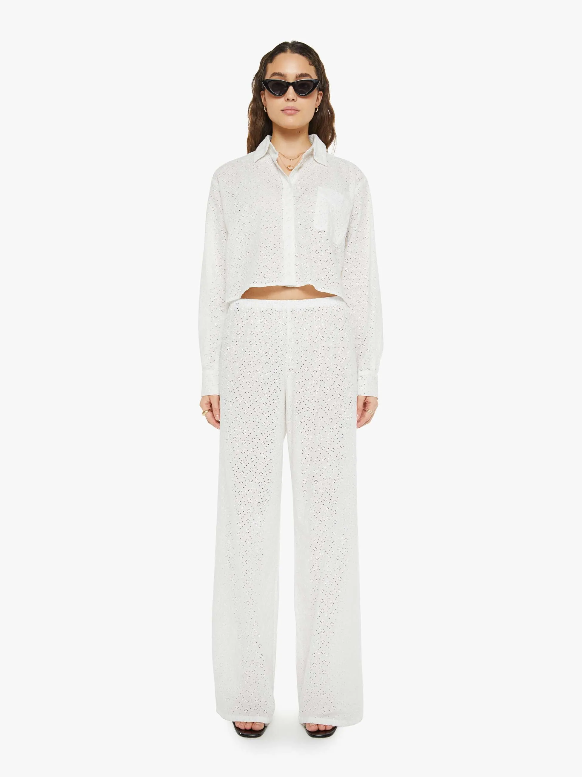SPRWMN Cropped Button Up - White sold by MOTHER product image thumbnail 5