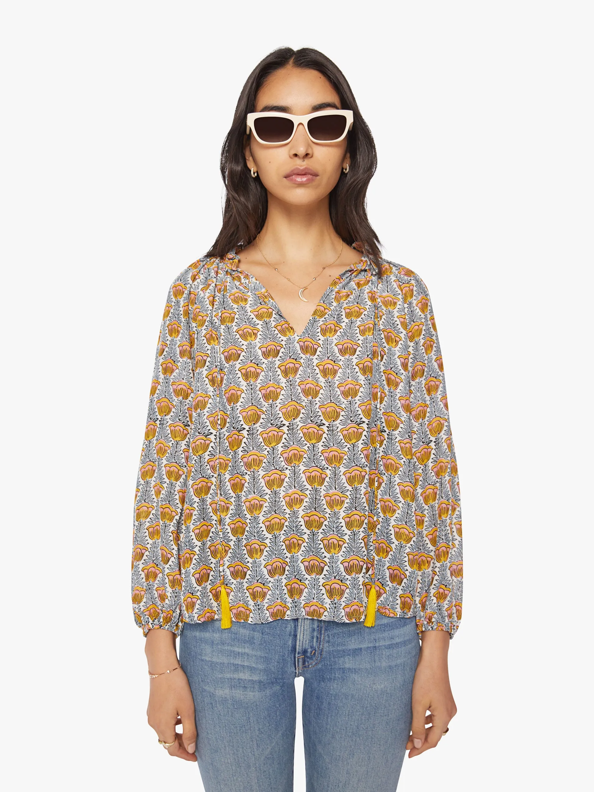 Natalie Martin Penny Blouse - Tulip French Blue sold by MOTHER
