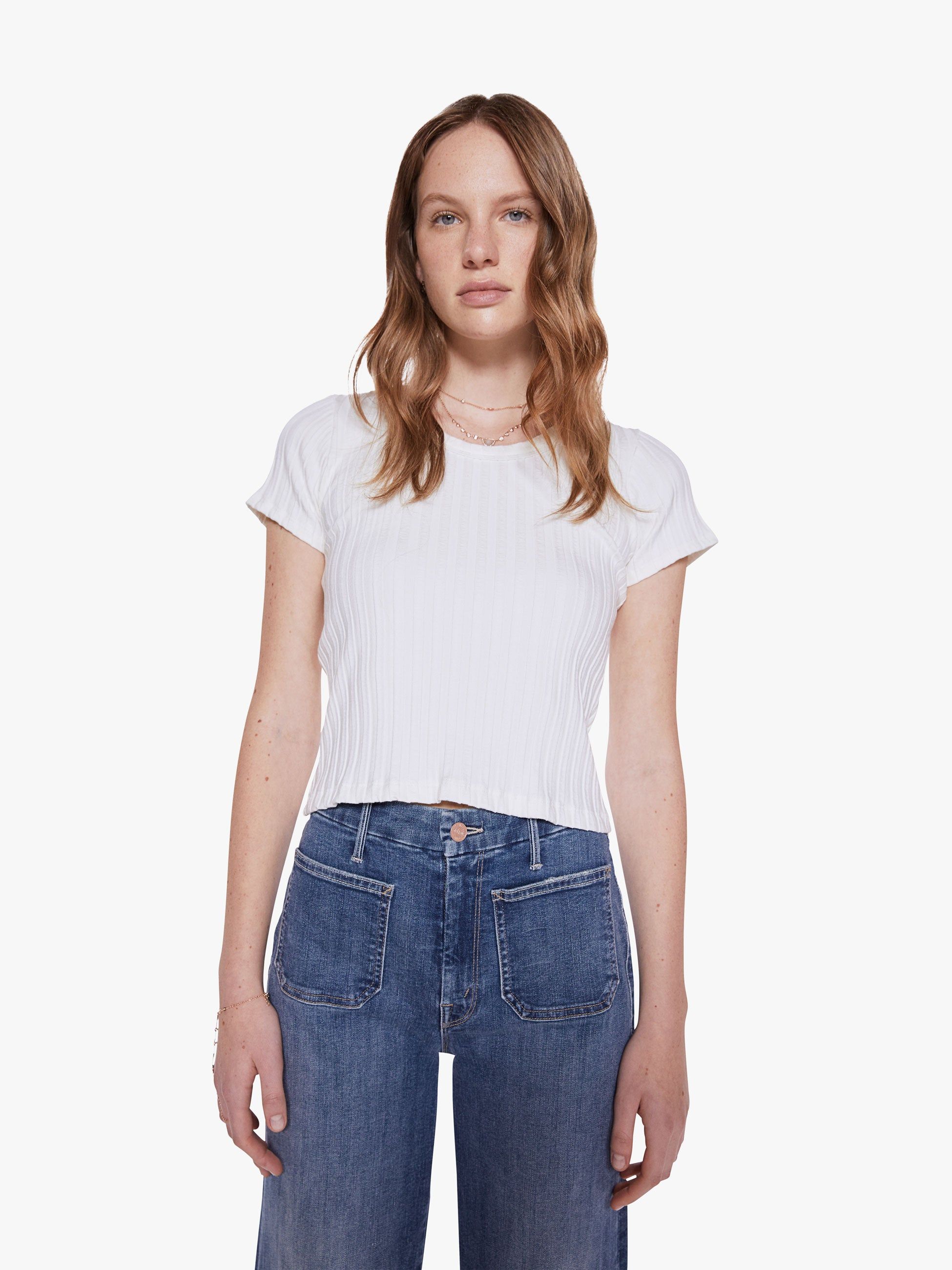 The Itty Bitty Scoop Neck Tee - Antique White sold by MOTHER product image thumbnail 2