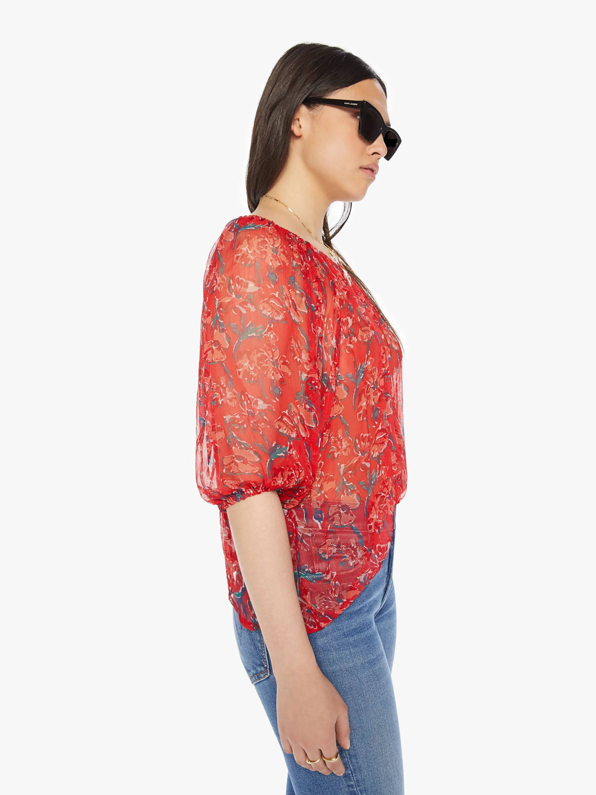 Natalie Martin Ella Top - Watercolor Vermillion sold by MOTHER product image thumbnail 3