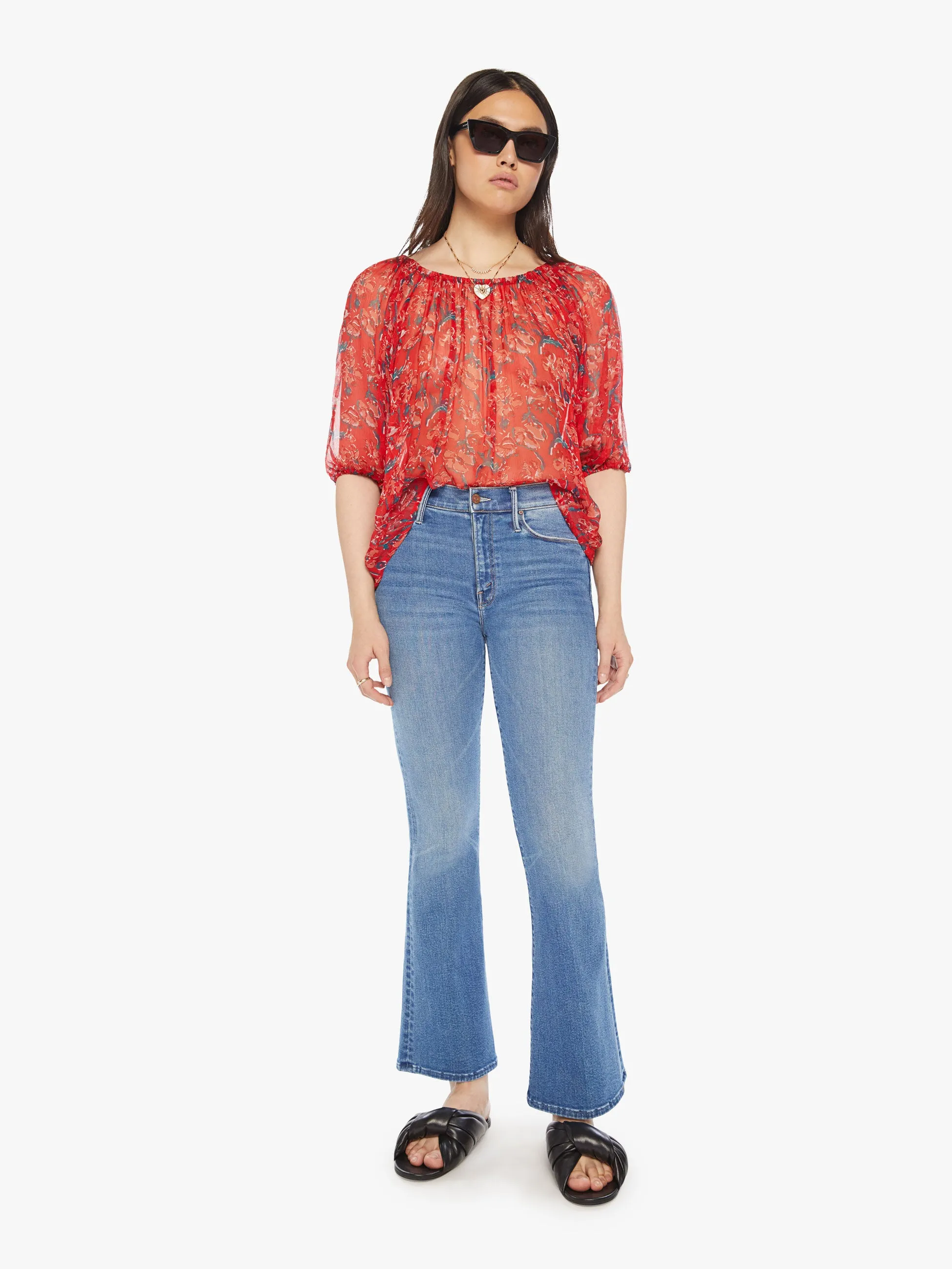 Natalie Martin Ella Top - Watercolor Vermillion sold by MOTHER product image thumbnail 5