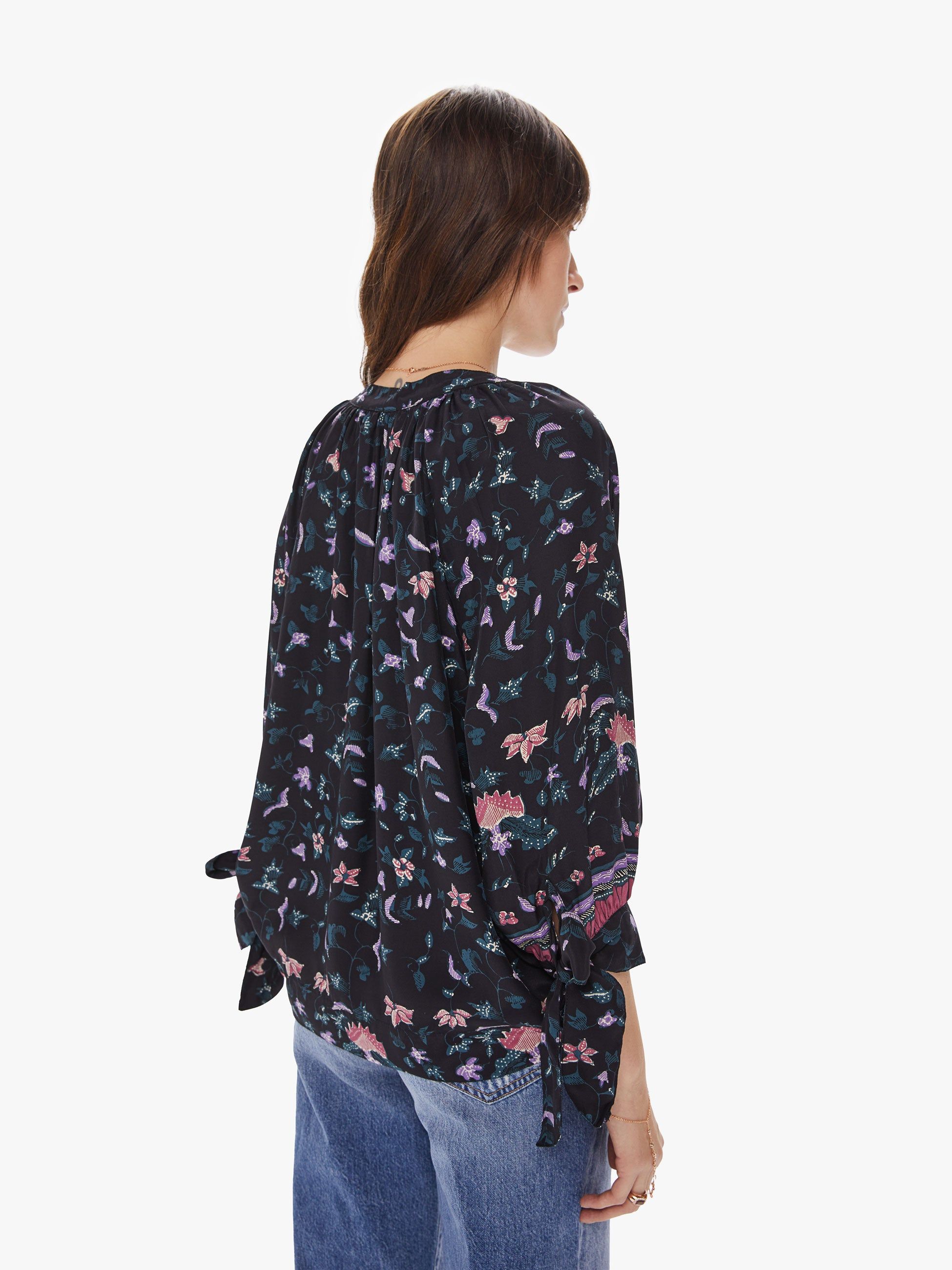 Natalie Martin Renata Shirt - Lotus Print Nero sold by MOTHER product image thumbnail 3