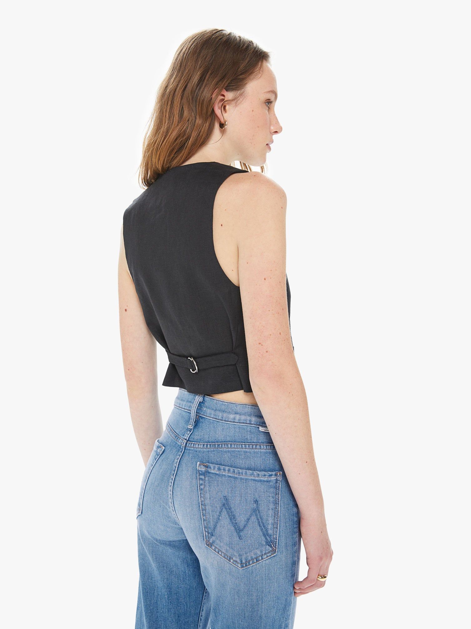 Maria Cher Maupi Vest - Black sold by MOTHER product image thumbnail 4