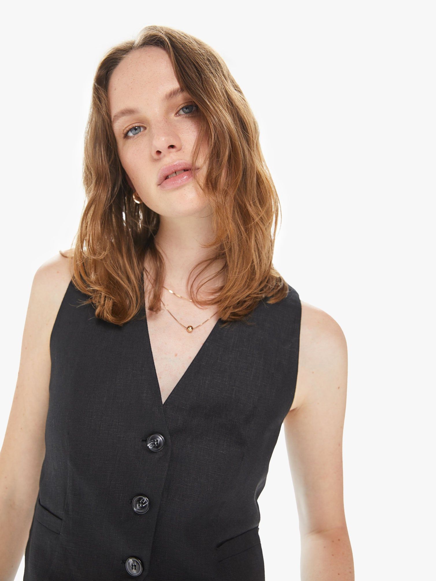 Maria Cher Maupi Vest - Black sold by MOTHER product image thumbnail 6