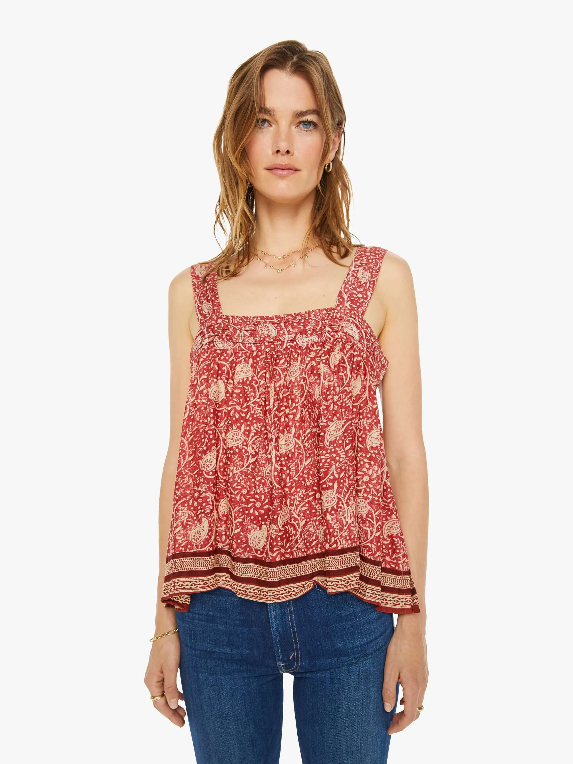 Natalie Martin Jasmine Top - Water Lily Terracotta sold by MOTHER