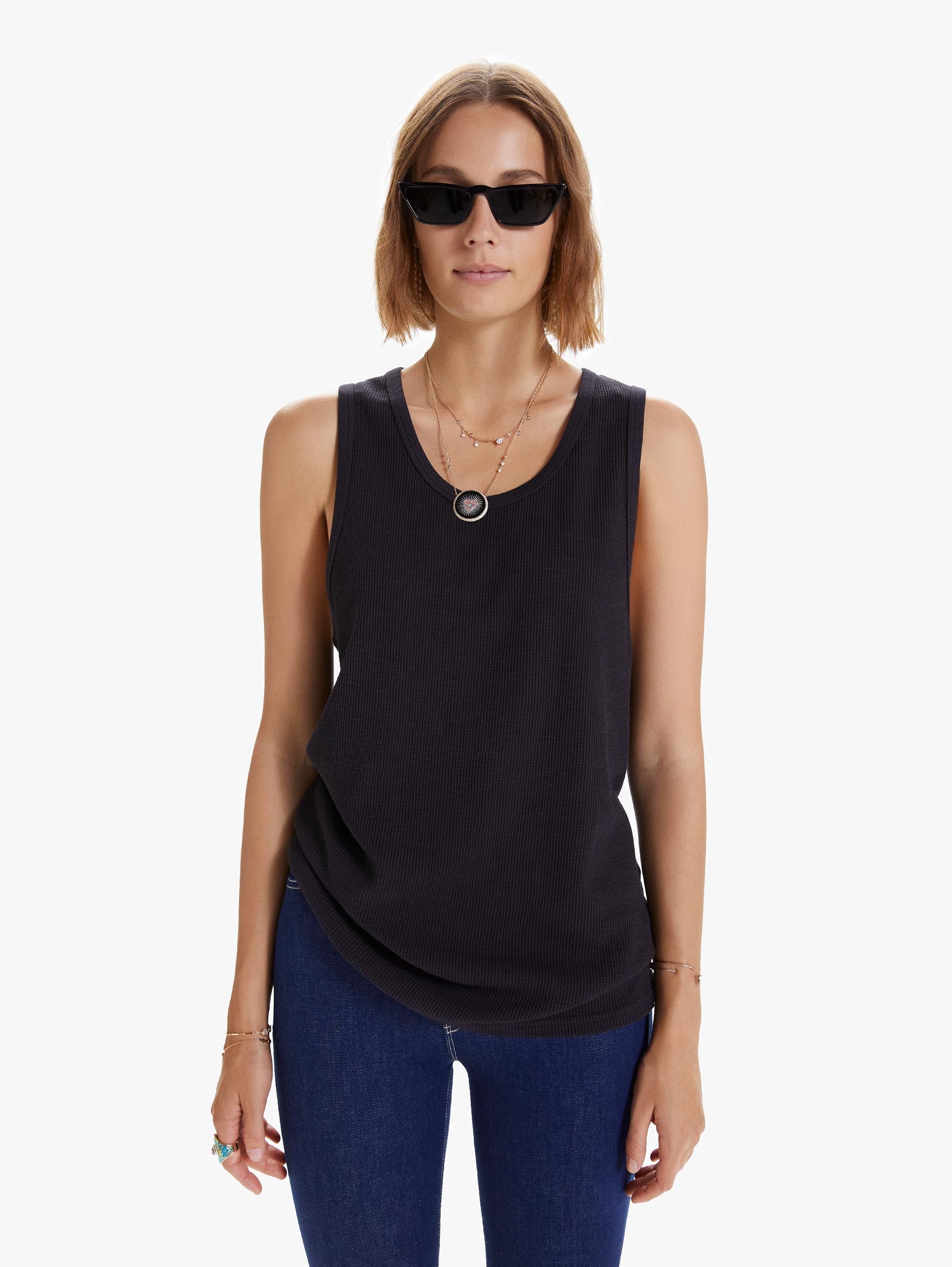 Velva Sheen Thermal Tank Top - Black sold by MOTHER