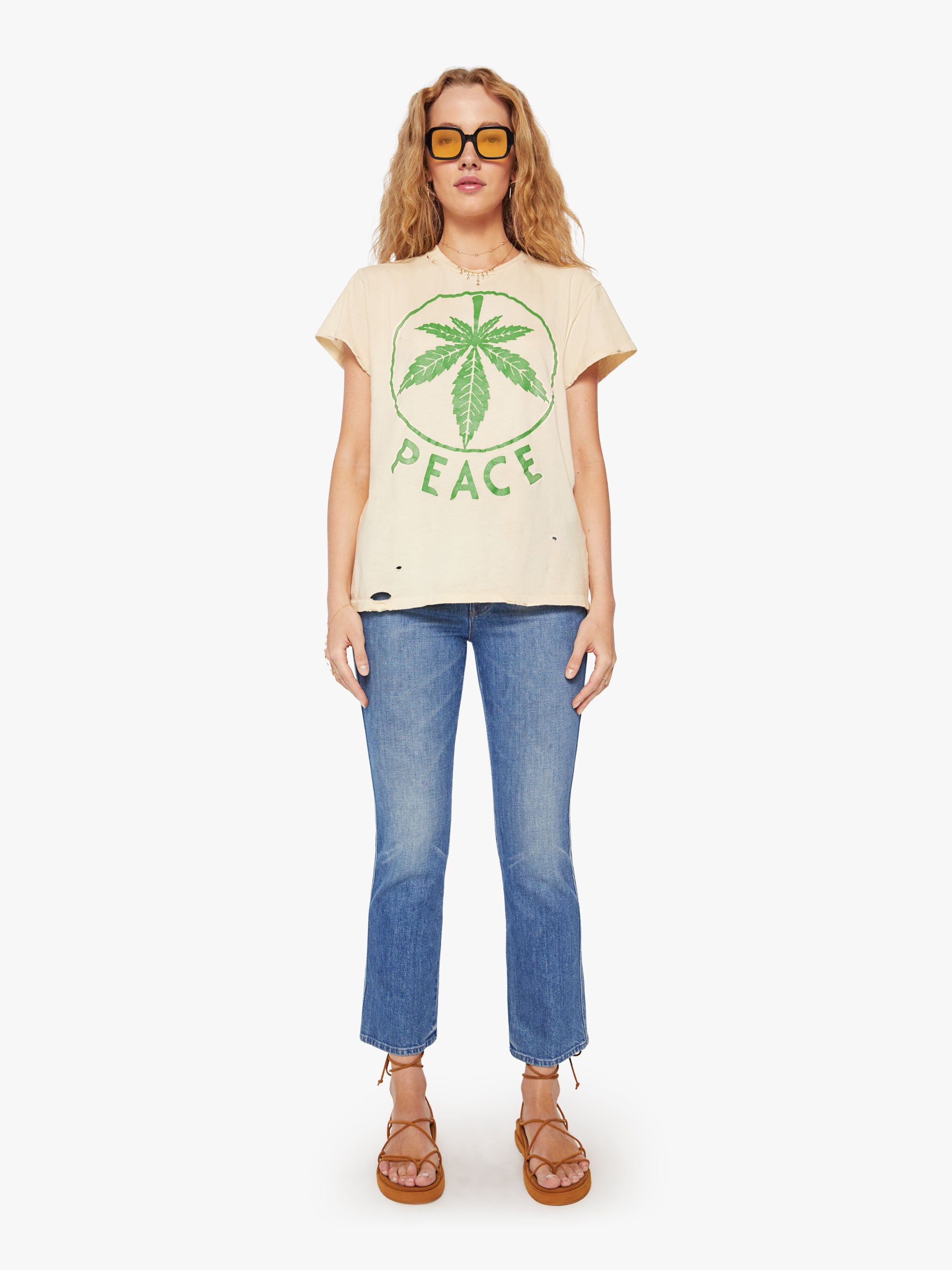 MadeWorn Peace Destroyed Tee - Tea Stained sold by MOTHER product image thumbnail 4