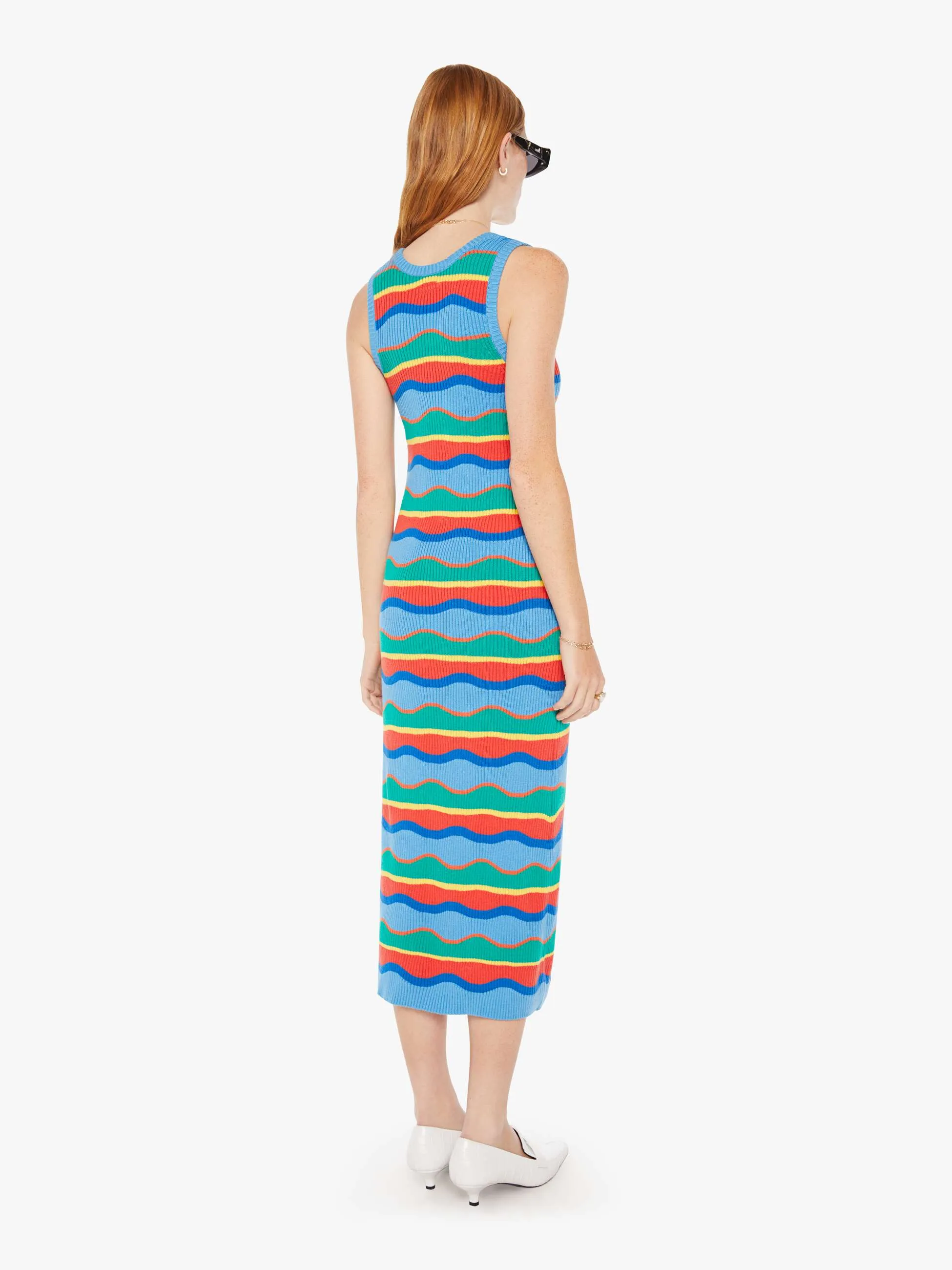 The Like A Glove Column Dress - Multi Blue Stripe sold by MOTHER product image thumbnail 4