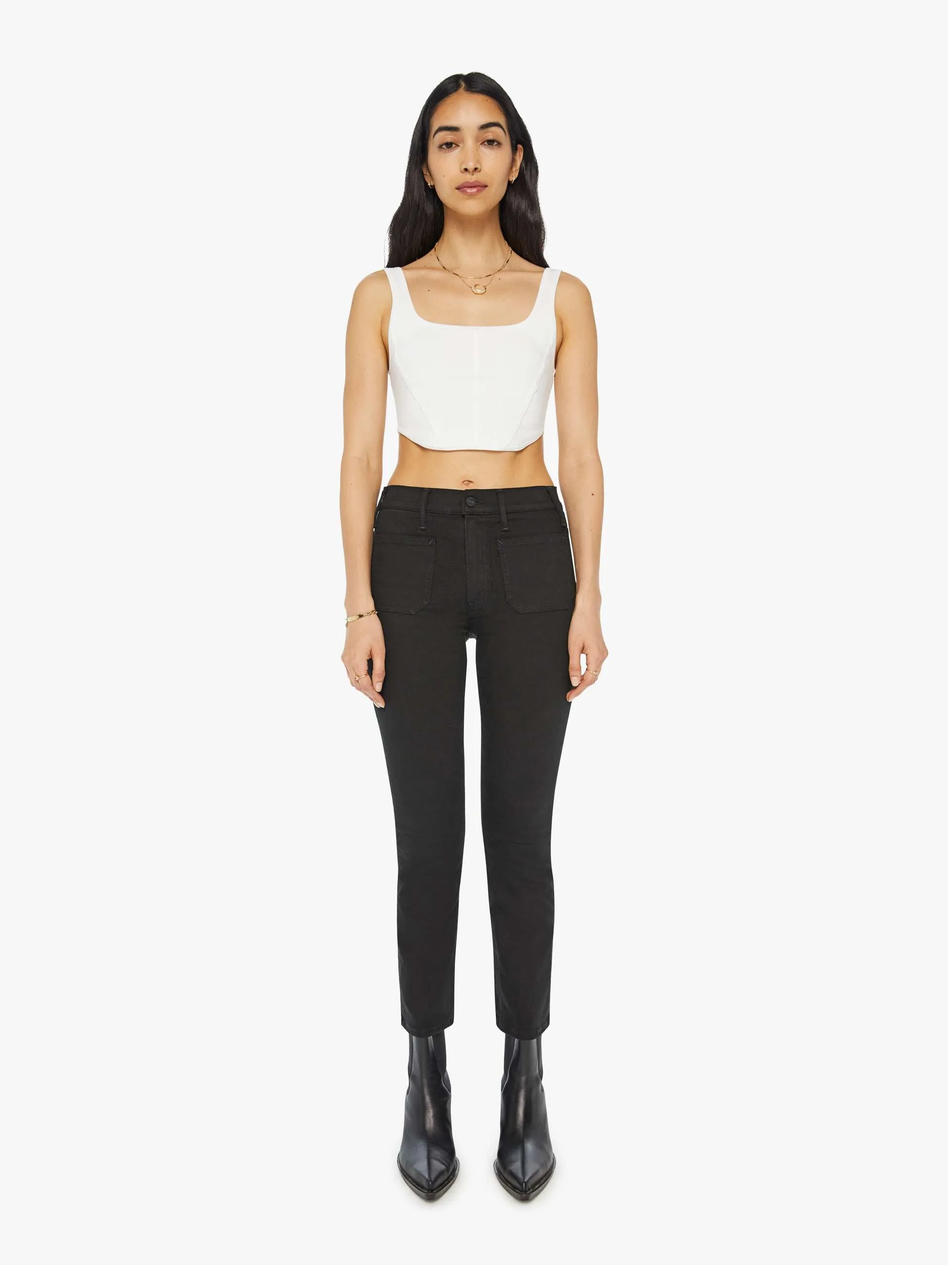 The Patch Pocket Insider Ankle - Pitch sold by MOTHER