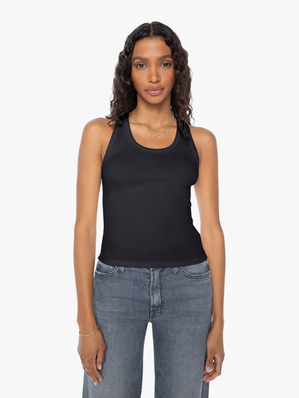 SPRWMN Rib Fitted Scooped Tank - Black sold by MOTHER