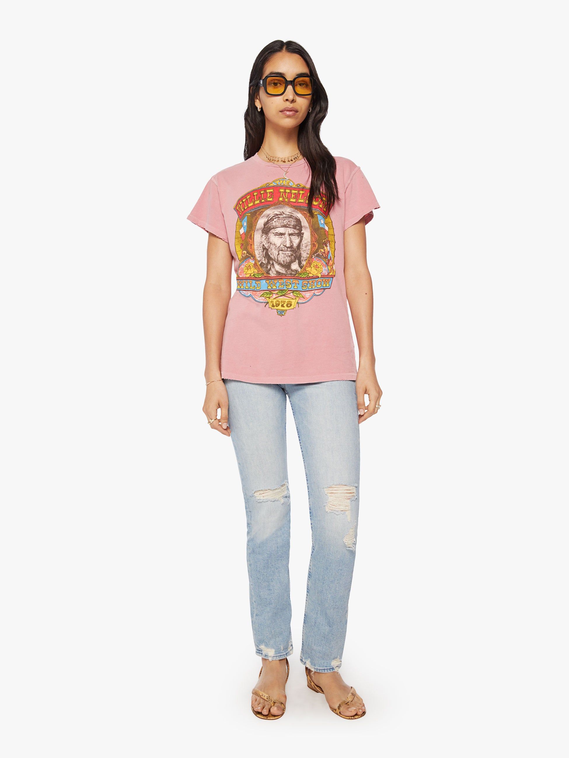 MadeWorn Willie Nelson '78 Tee - Petal sold by MOTHER product image thumbnail 4