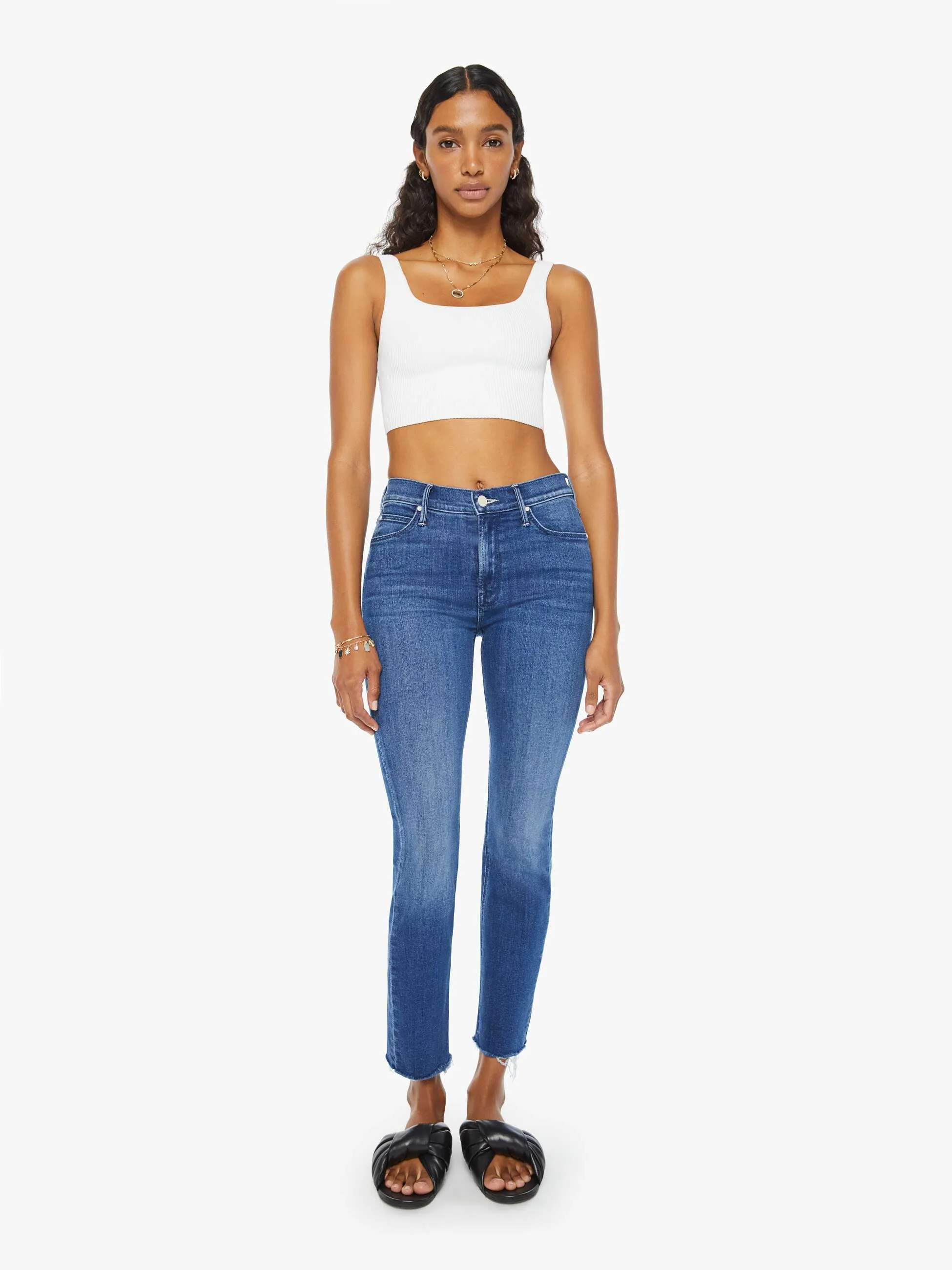 The Mid Rise Dazzler Ankle Fray - Nothing Between Us sold by MOTHER product image thumbnail 2