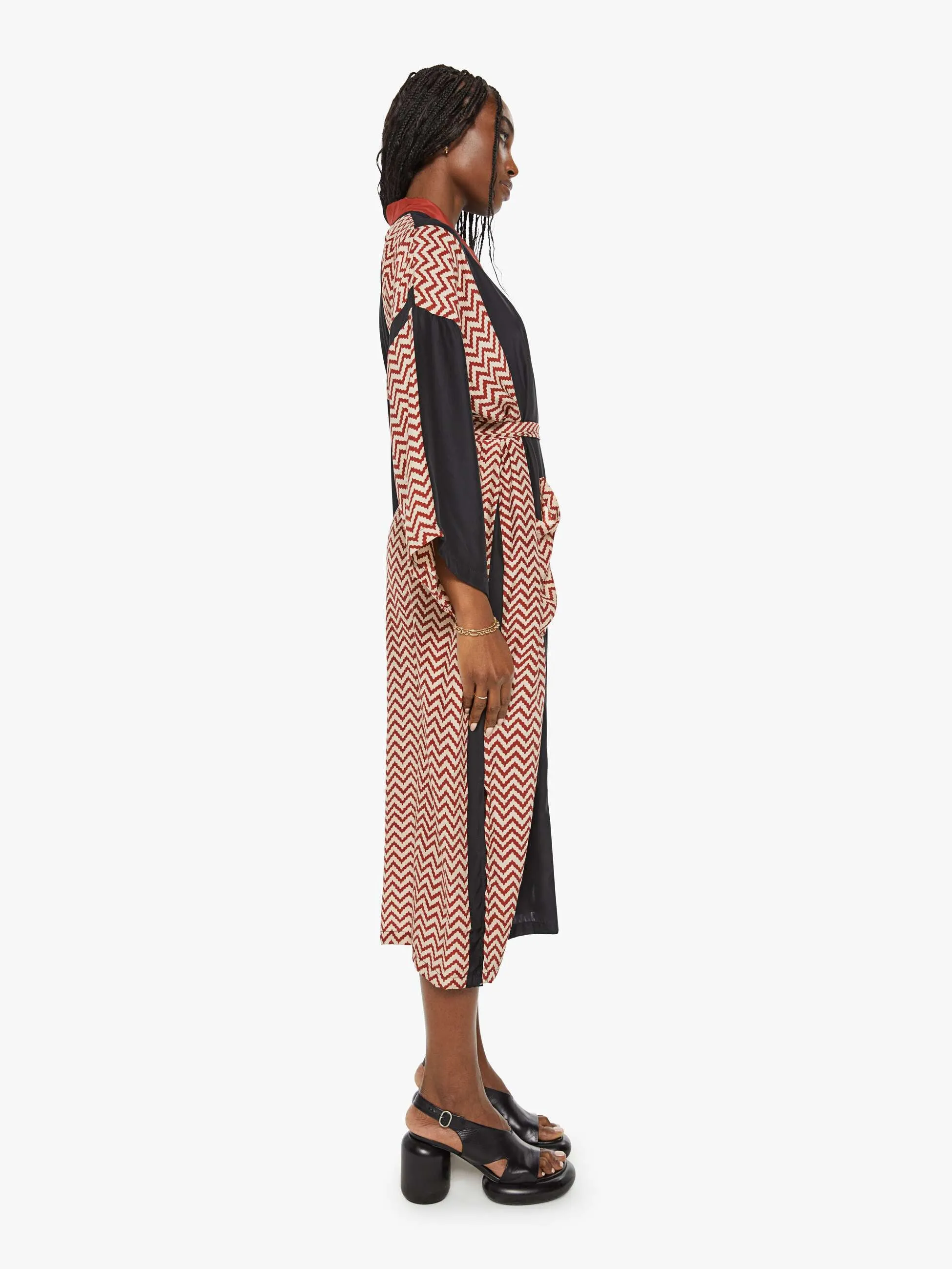 Natalie Martin Diane Robe - Block Zig Zag Print Noire sold by MOTHER product image thumbnail 2
