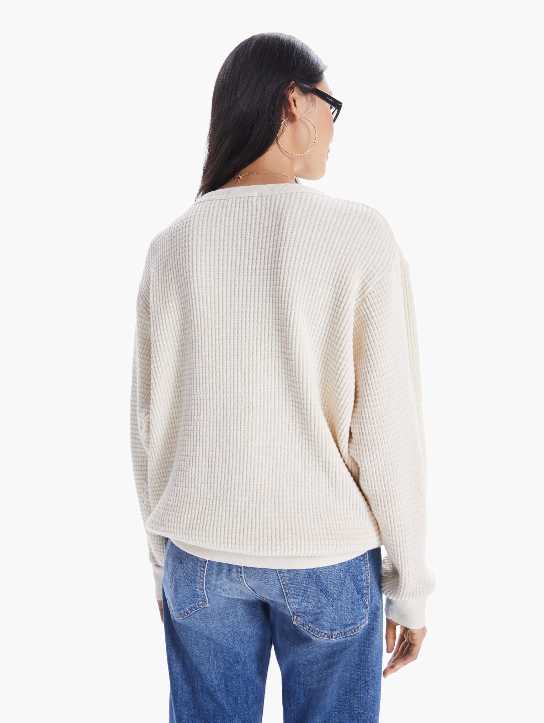 Velva Sheen Crew Set-In Sweatshirt - Natural sold by MOTHER product image thumbnail 4