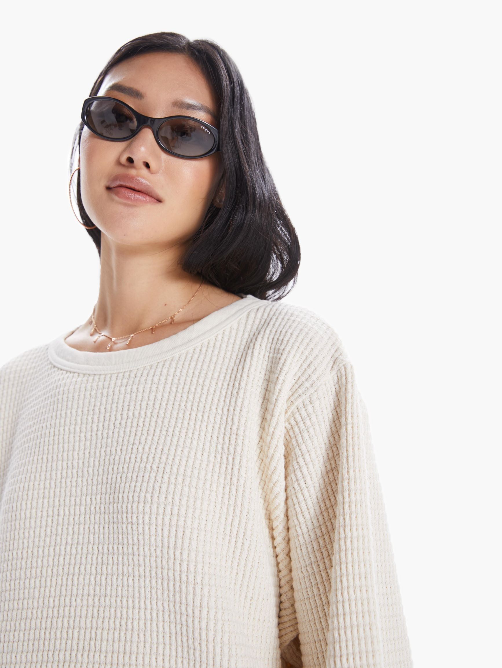 Velva Sheen Crew Set-In Sweatshirt - Natural sold by MOTHER product image thumbnail 6