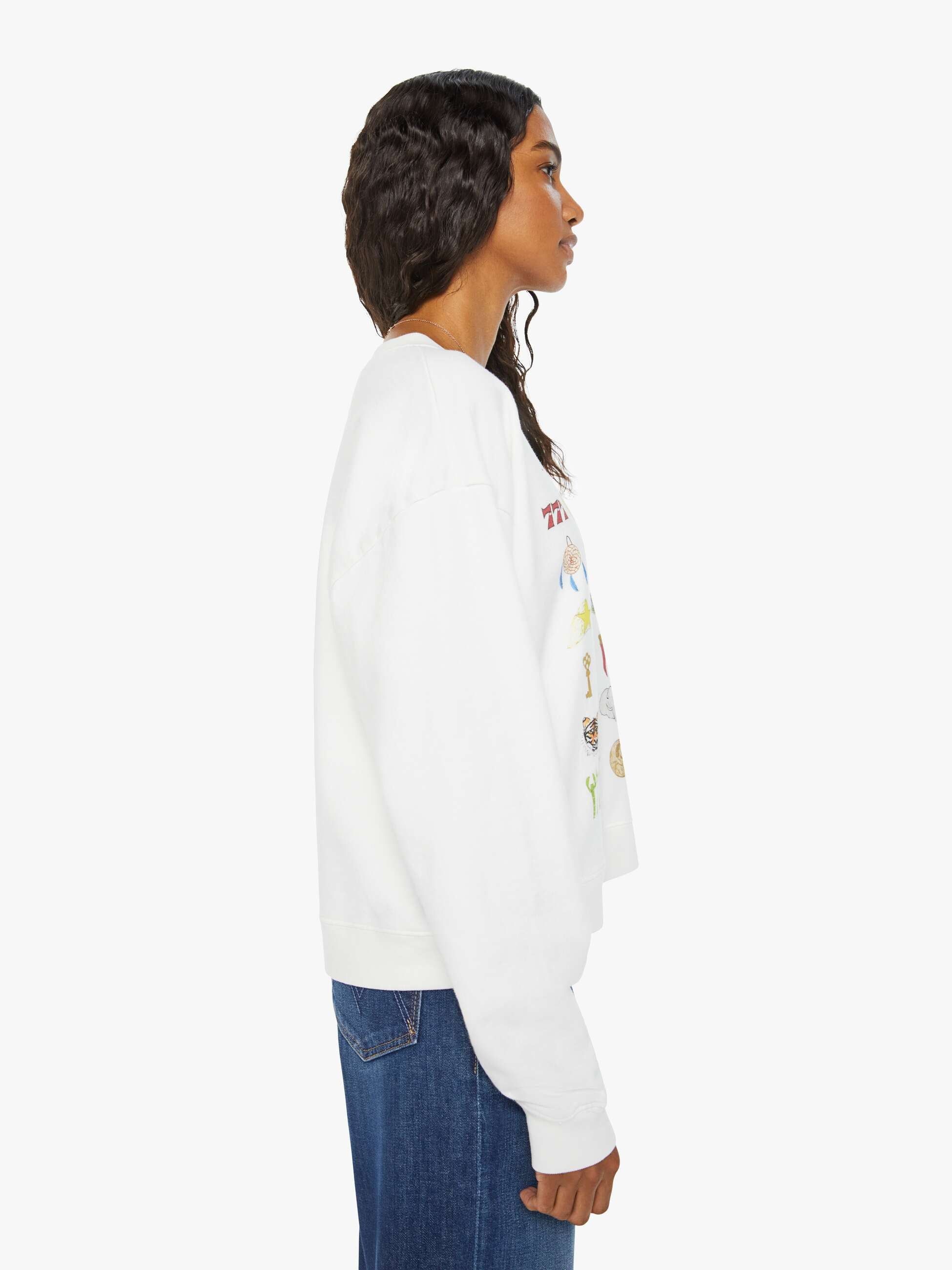 Unfortunate Portrait Lucky Shirt Womens Sweatshirt - White sold by MOTHER product image thumbnail 2