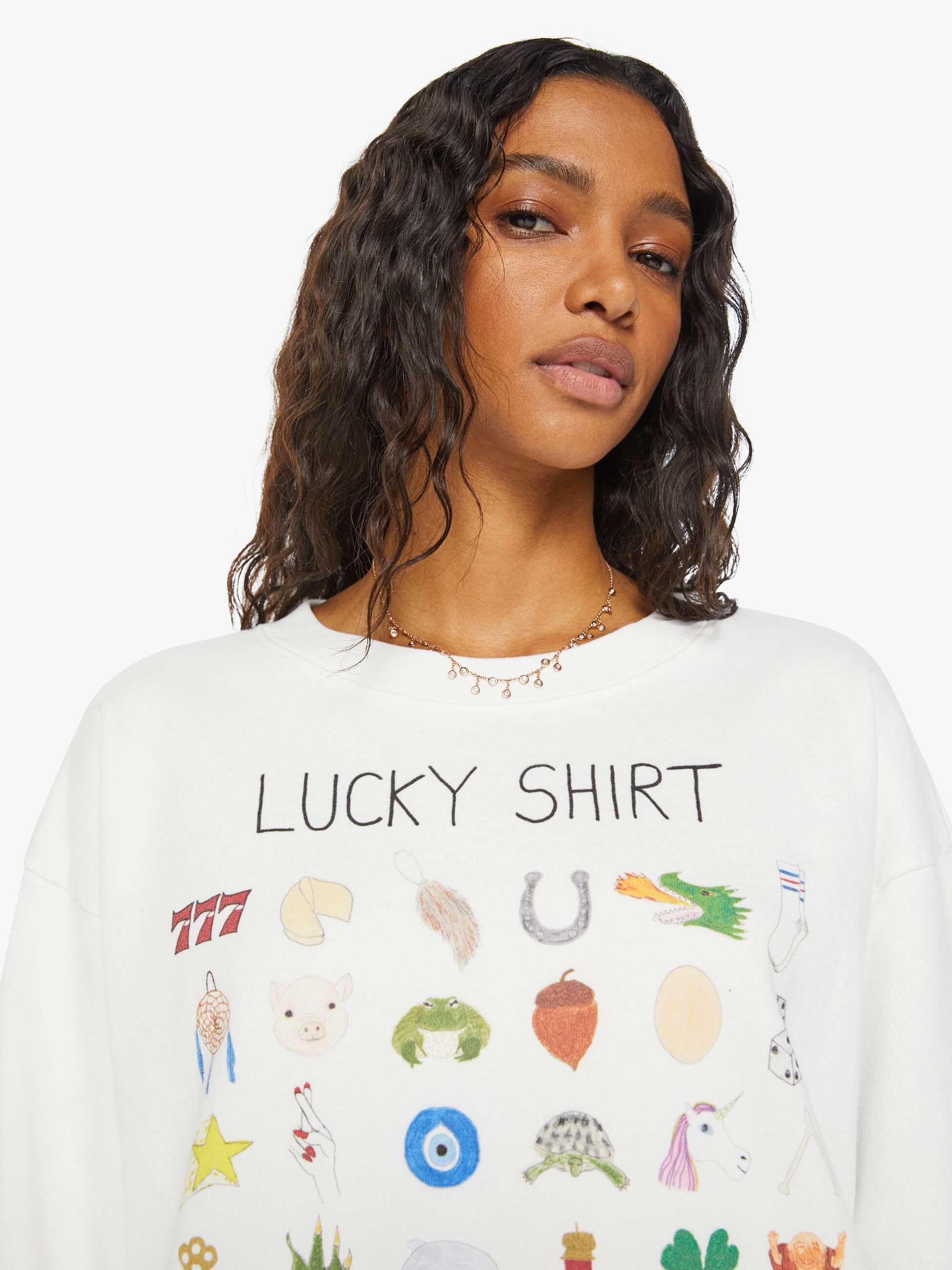 Unfortunate Portrait Lucky Shirt Womens Sweatshirt - White sold by MOTHER product image thumbnail 5