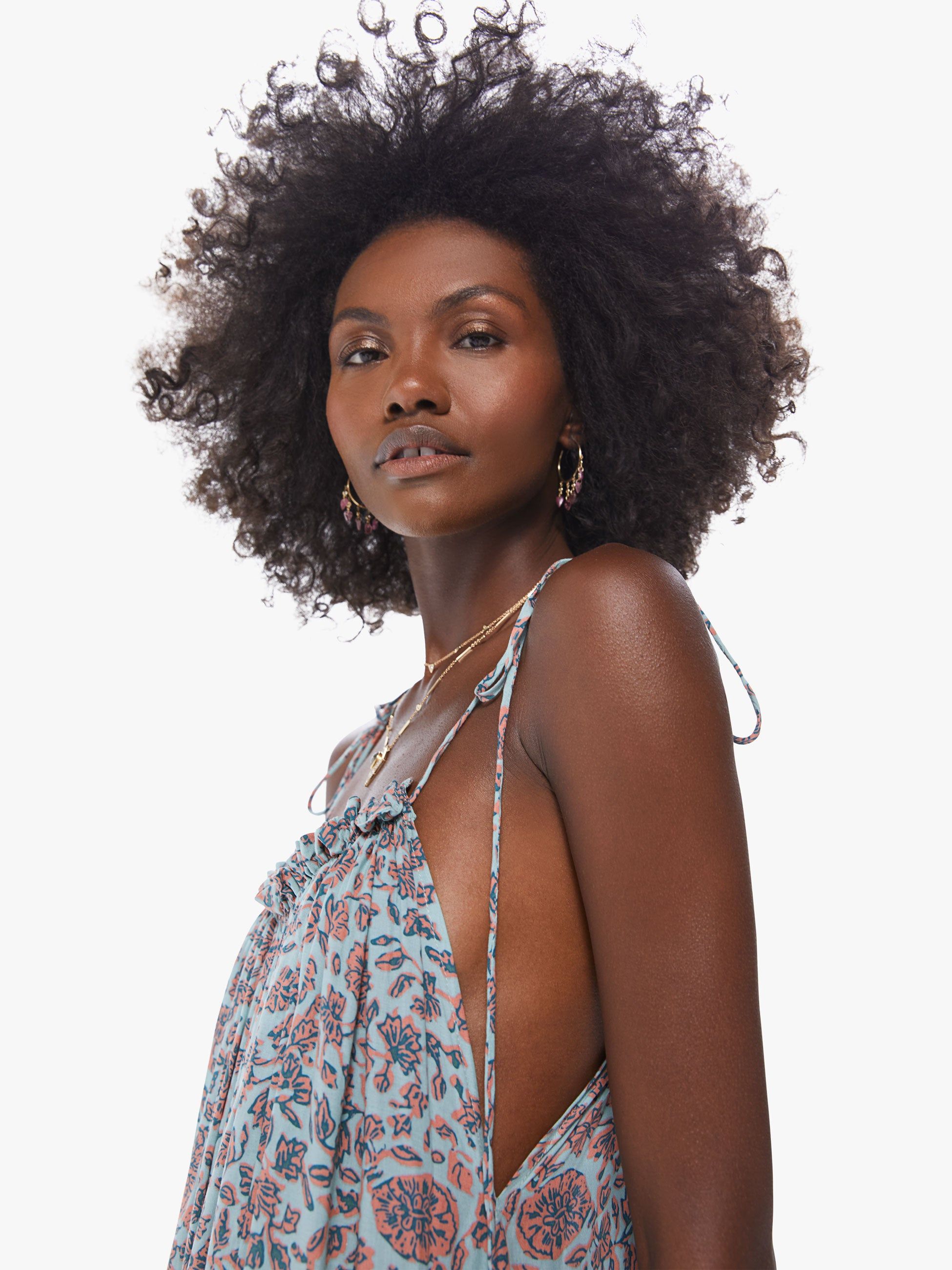 Natalie Martin Jerusha Dress - Bloom Print Seafoam sold by MOTHER product image thumbnail 5