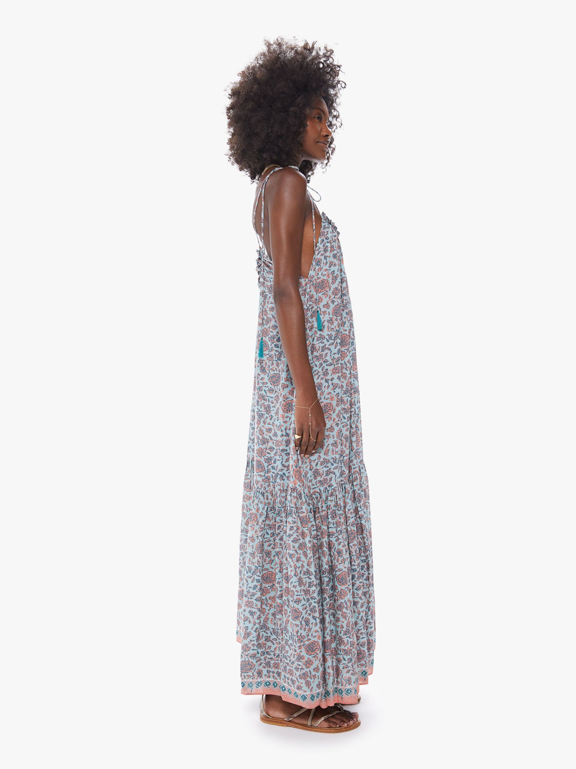 Natalie Martin Jerusha Dress - Bloom Print Seafoam sold by MOTHER product image thumbnail 3