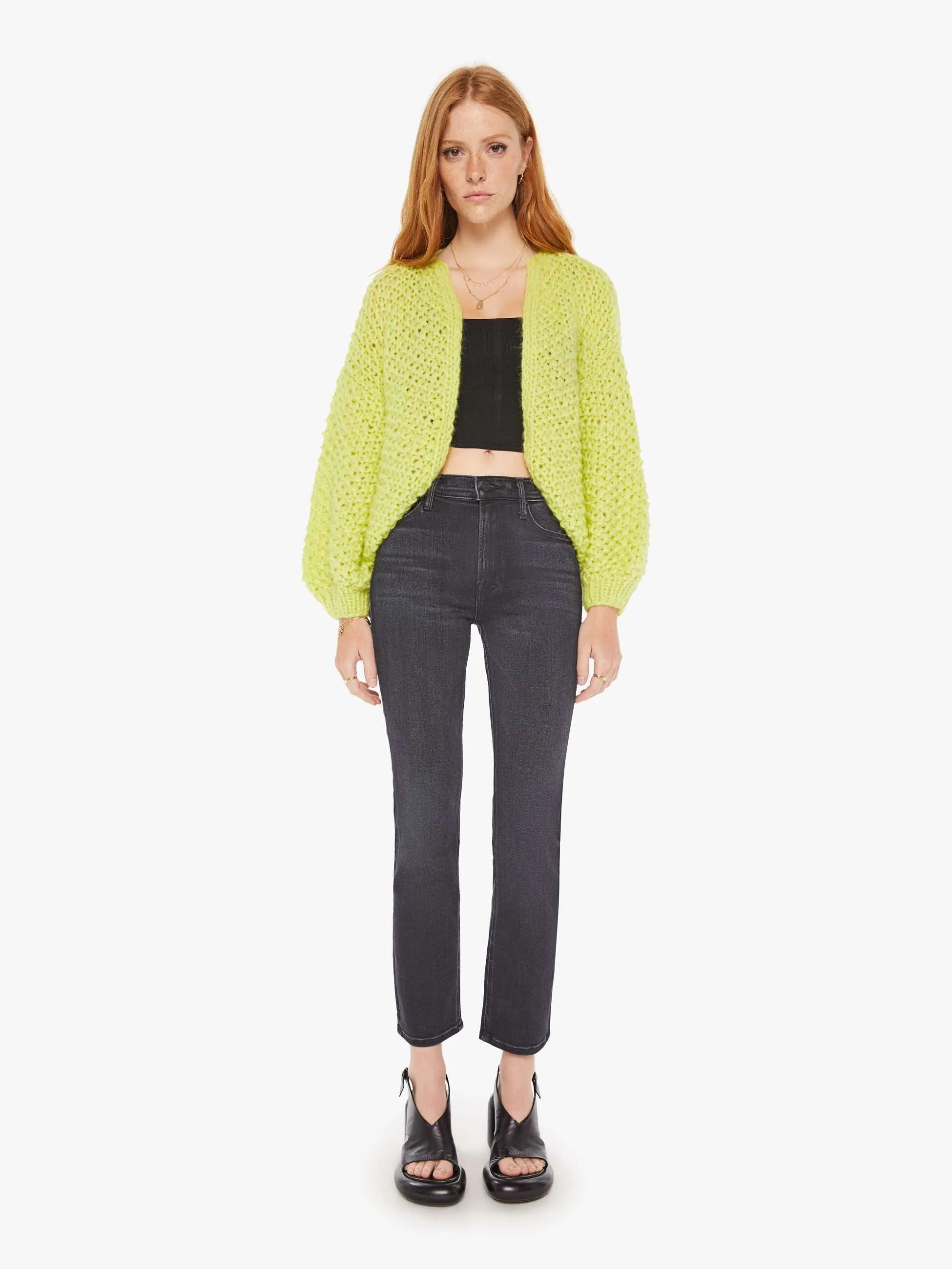 Maiami Alpaca Pearl Pattern Bomber - Neon Yellow sold by MOTHER product image thumbnail 5