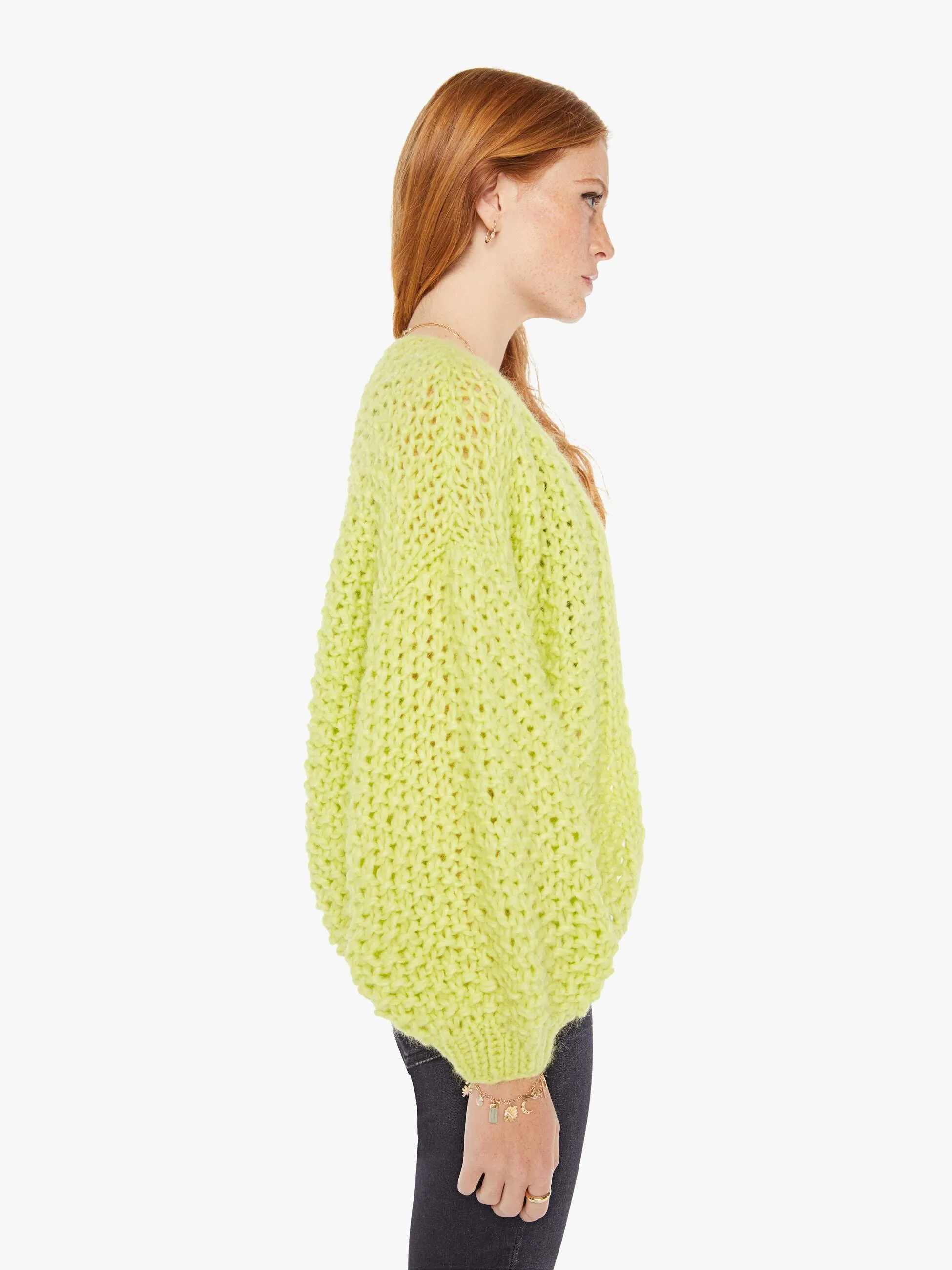 Maiami Alpaca Pearl Pattern Bomber - Neon Yellow sold by MOTHER product image thumbnail 3
