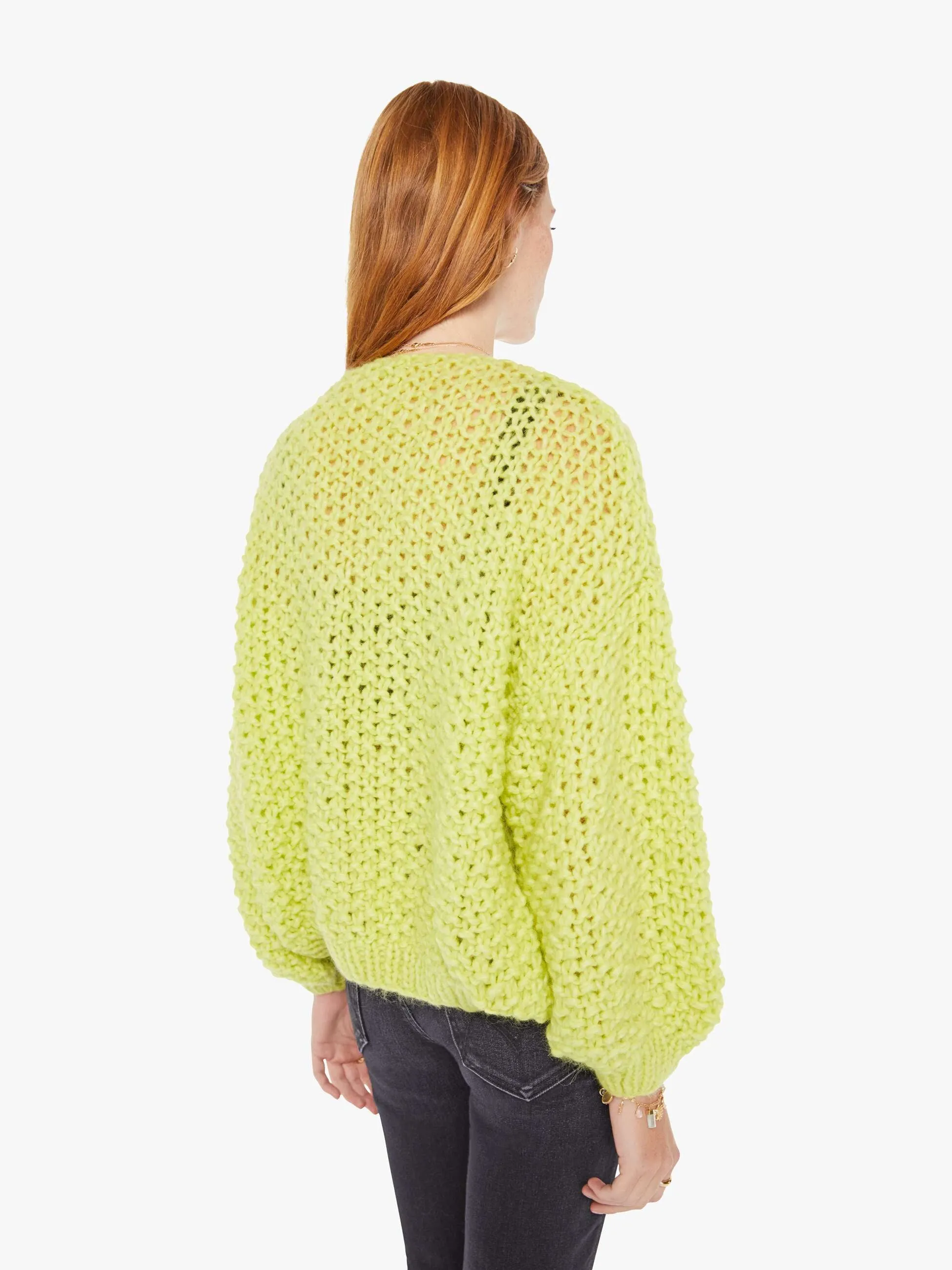 Maiami Alpaca Pearl Pattern Bomber - Neon Yellow sold by MOTHER product image thumbnail 4