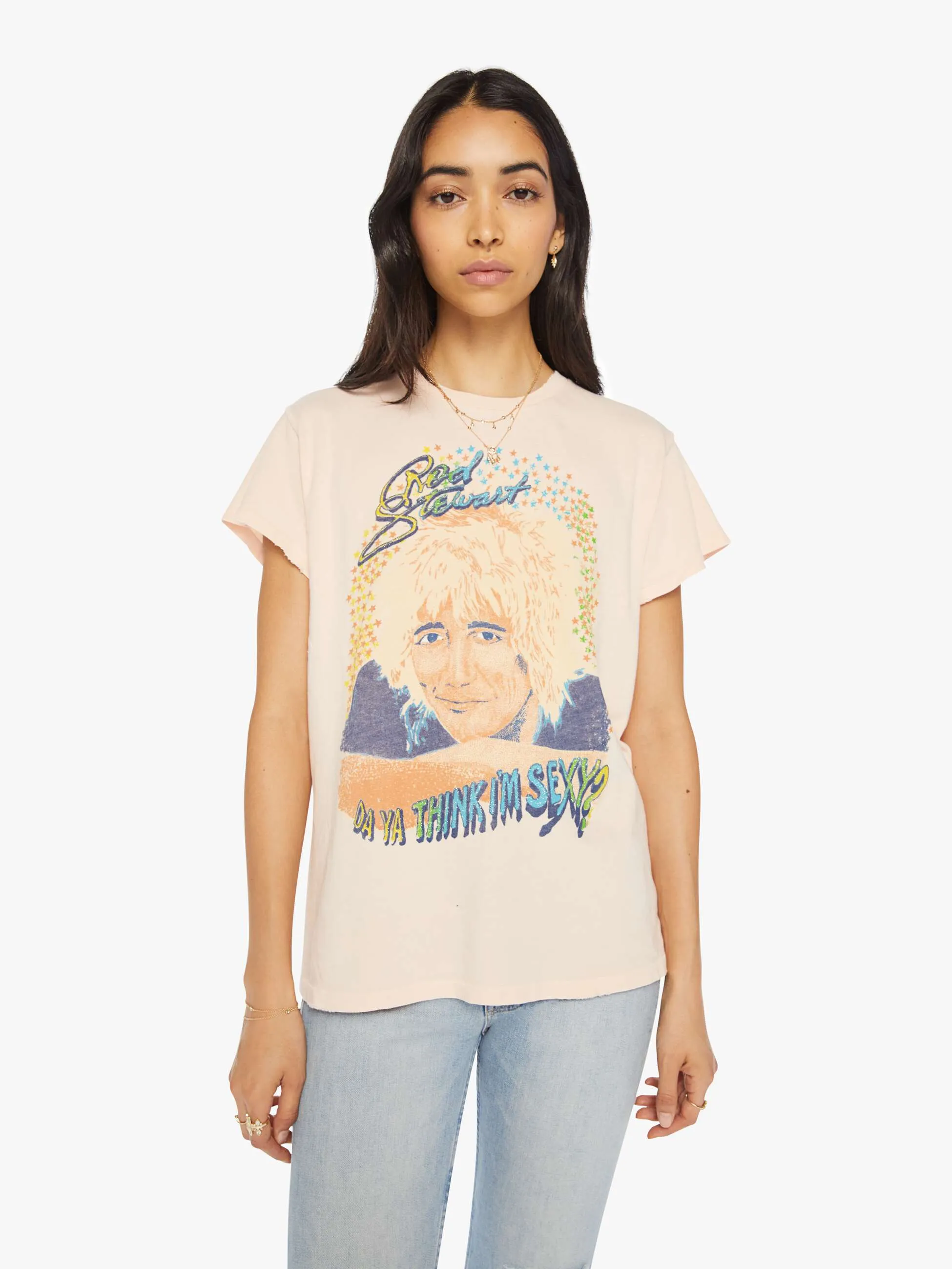 MadeWorn Rod Stewart Tee - Pink Pigment sold by MOTHER product image thumbnail 2