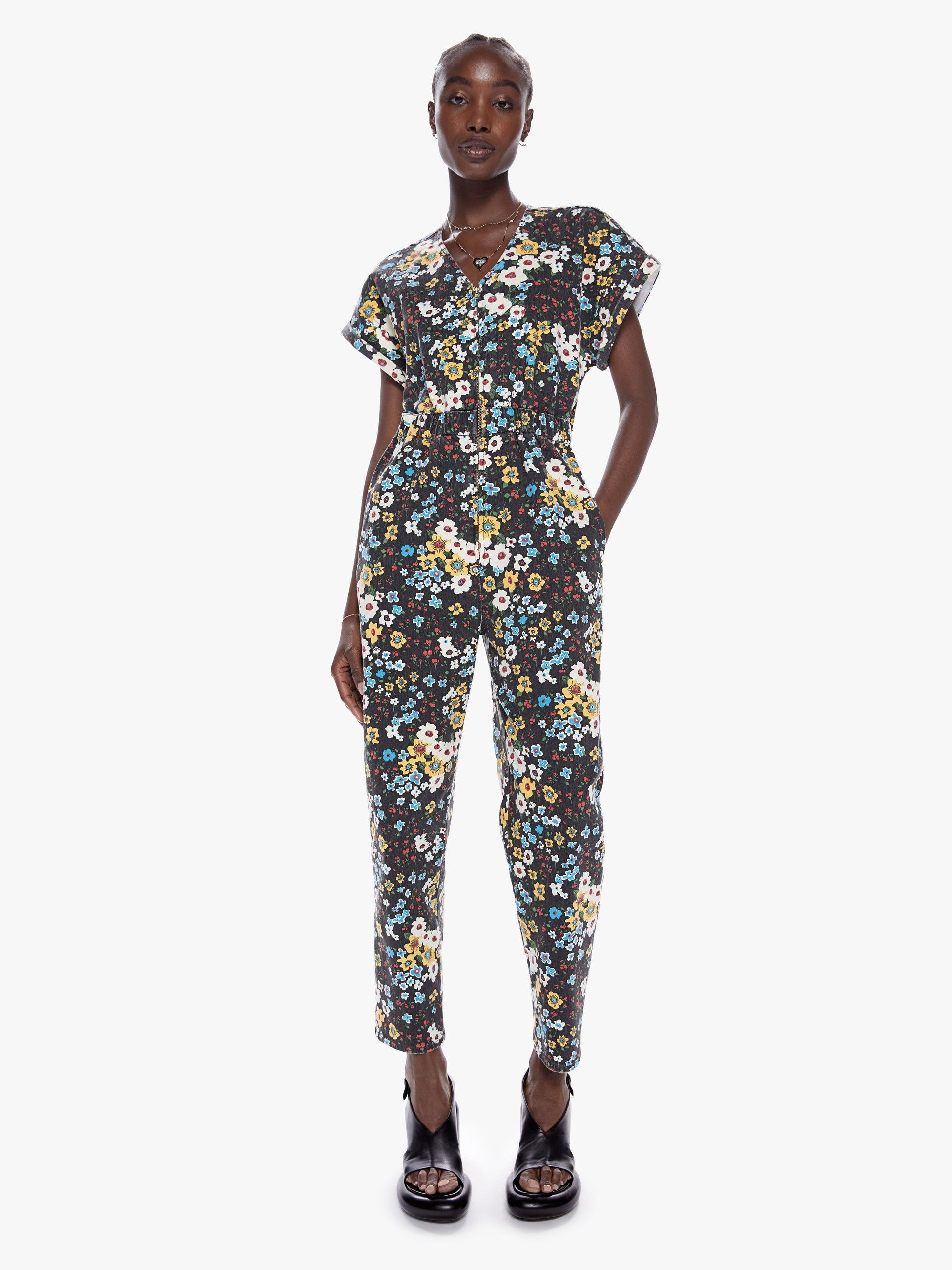 The Cinched Jumpsuit - Pushing Daisies sold by MOTHER