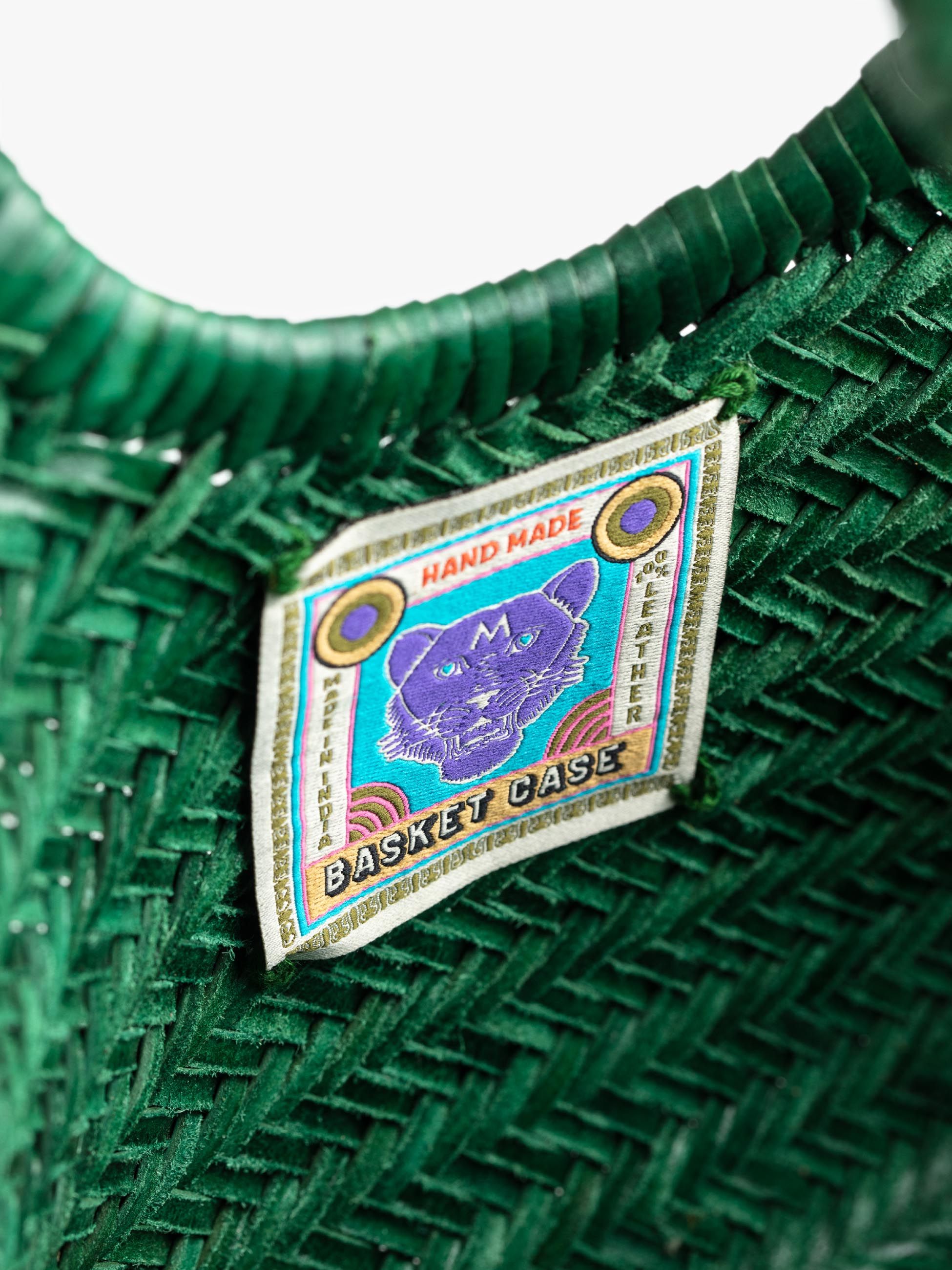 Basket Case Kerala Medium Leather Tote - Forest sold by MOTHER product image thumbnail 6