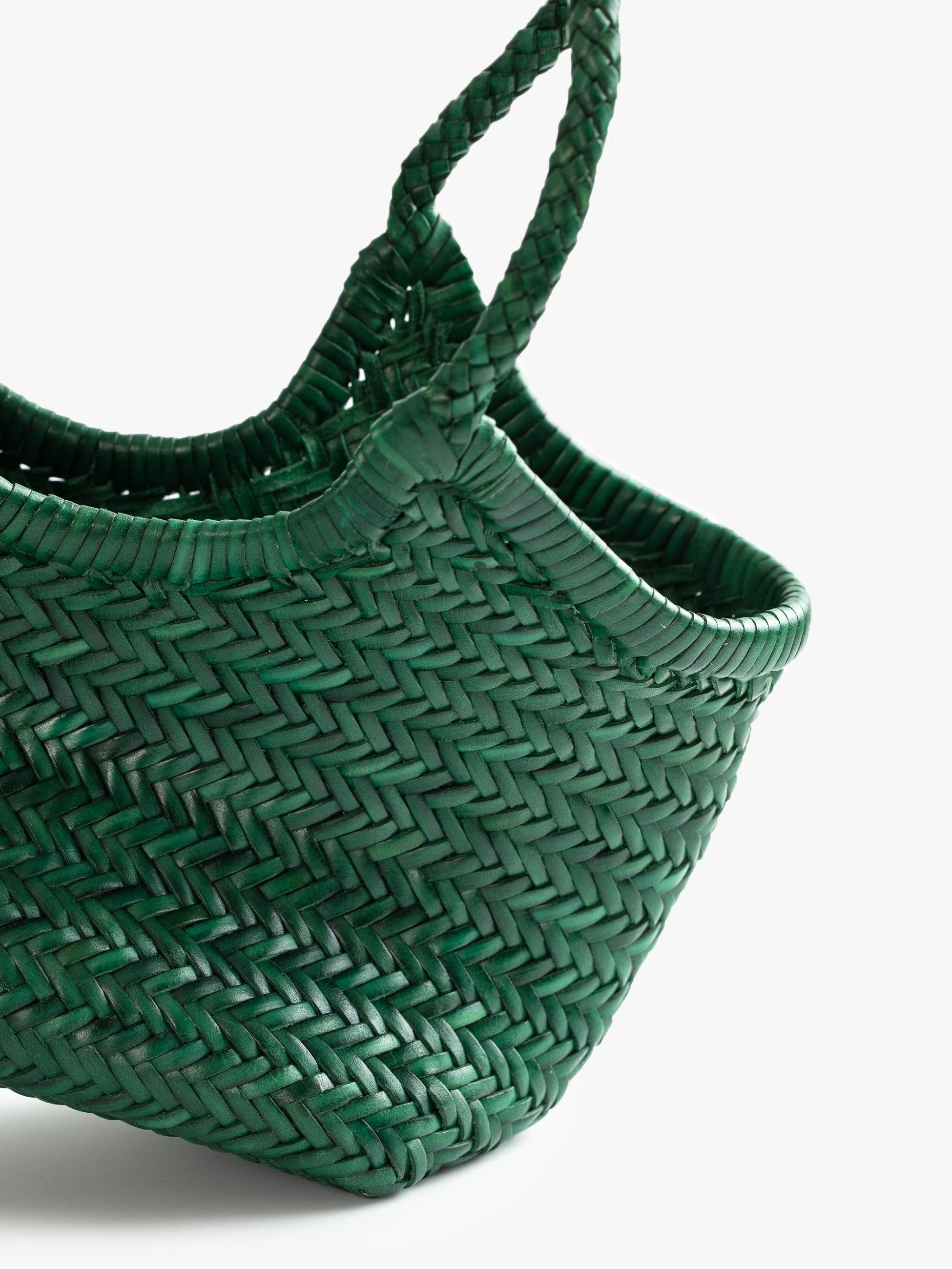 Basket Case Kerala Medium Leather Tote - Forest sold by MOTHER product image thumbnail 5