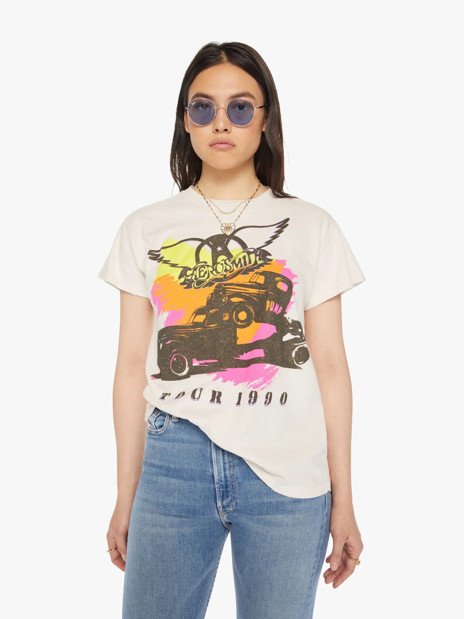 MadeWorn Aerosmith 1990 Tee - Vintage White sold by MOTHER