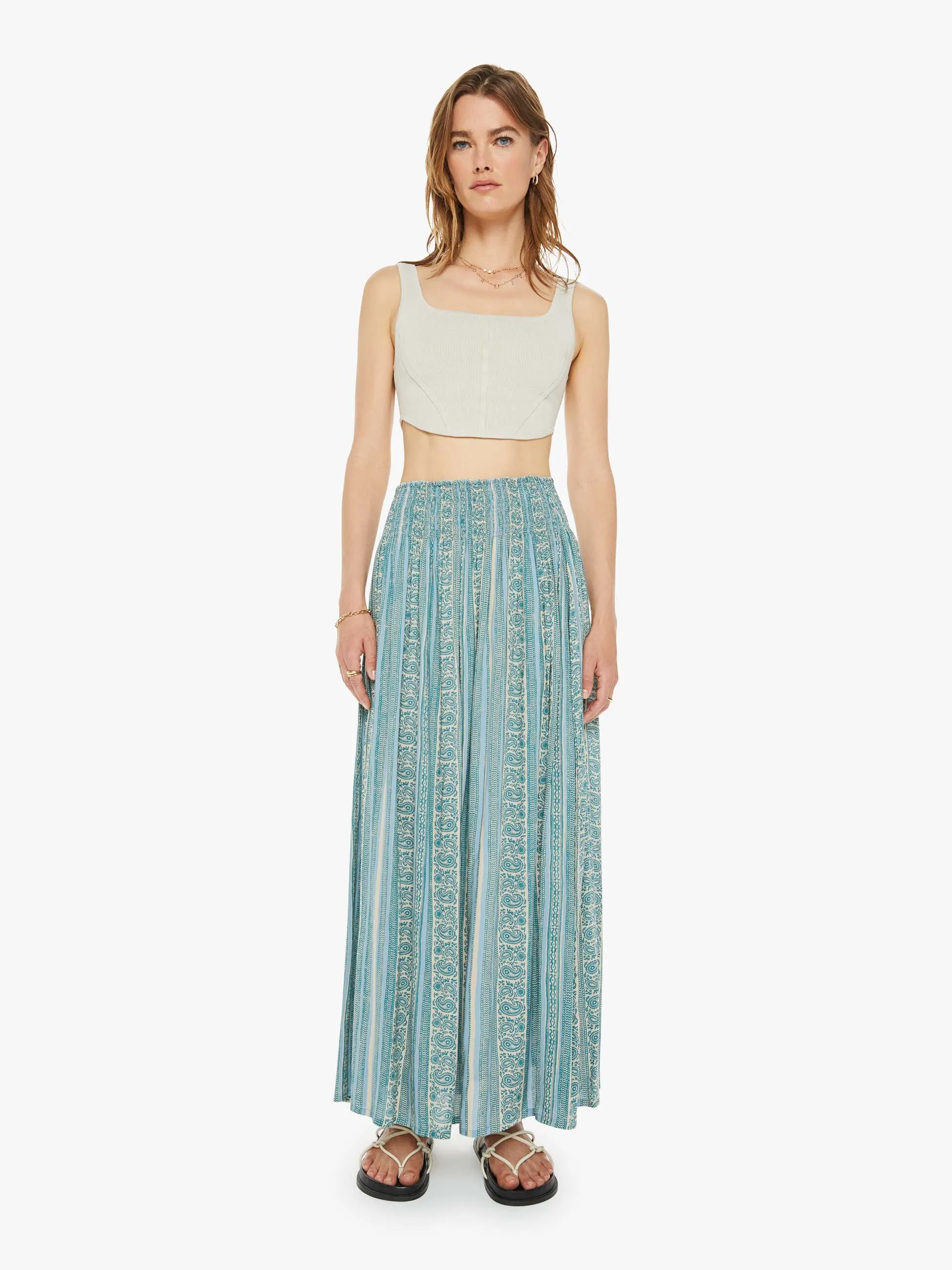 Natalie Martin Bella Skirt - Paisley Stripe Pool sold by MOTHER