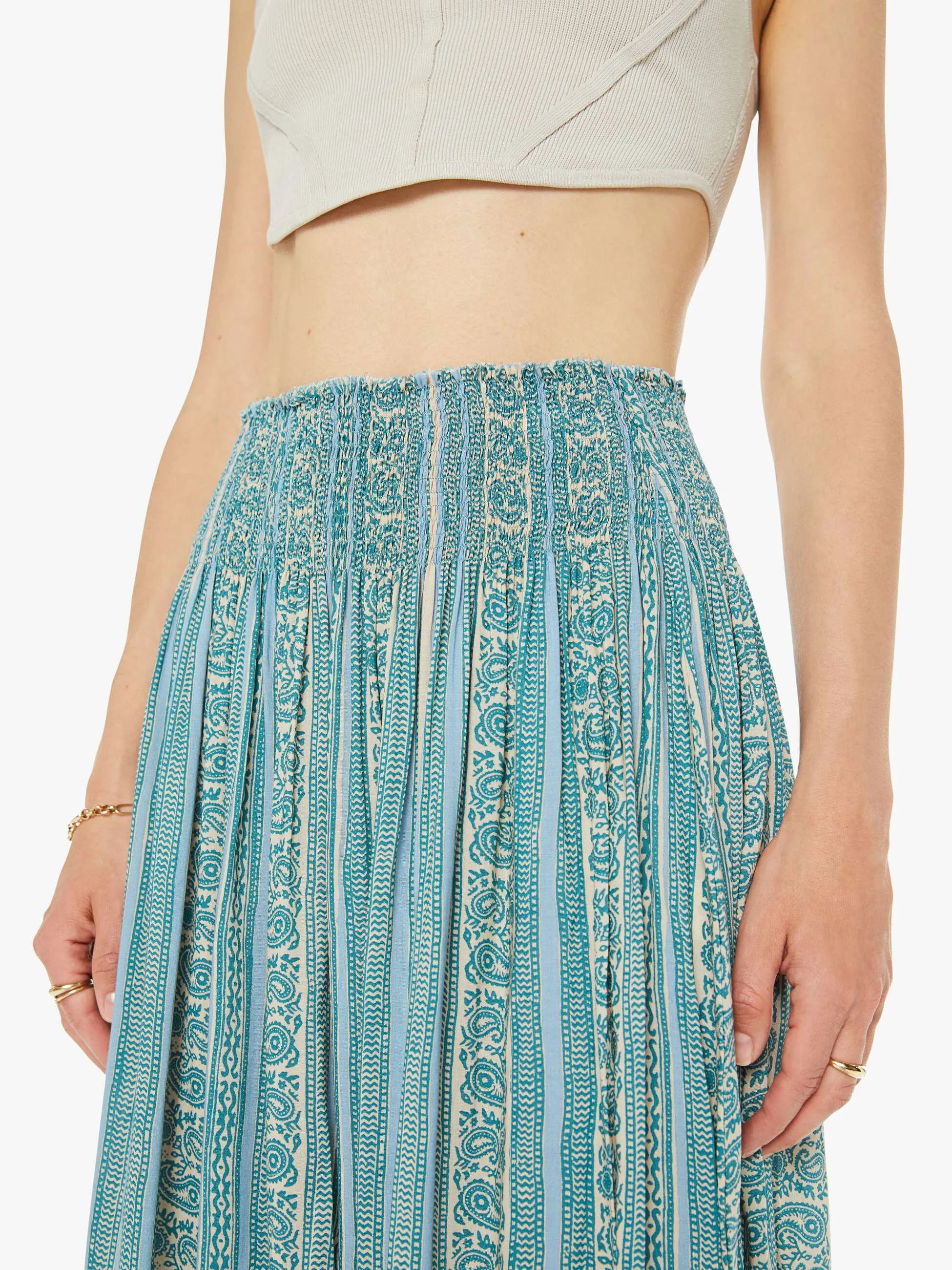 Natalie Martin Bella Skirt - Paisley Stripe Pool sold by MOTHER product image thumbnail 5
