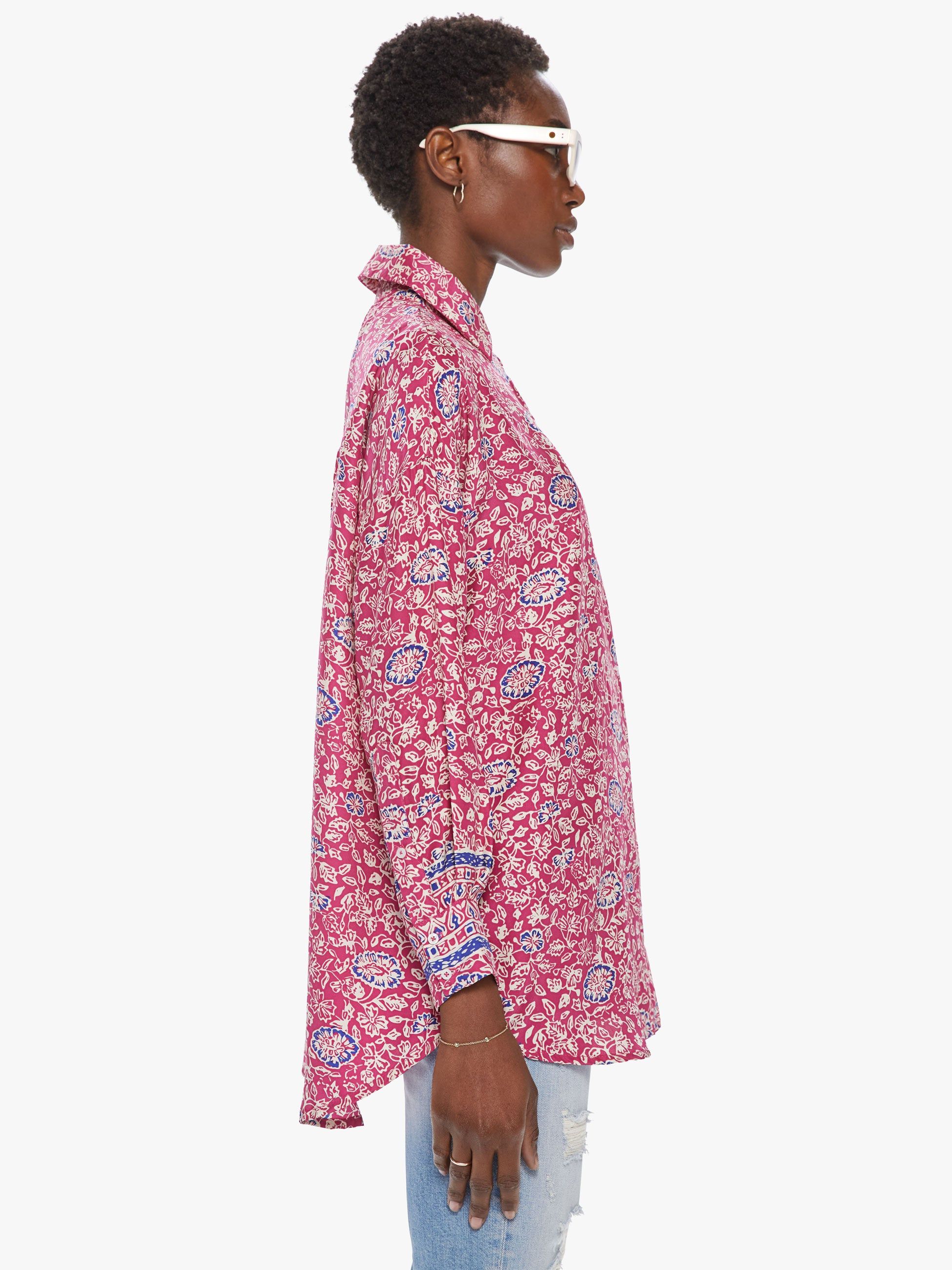 Natalie Martin Jennifer Shirt - Floral Print Lavender sold by MOTHER product image thumbnail 2