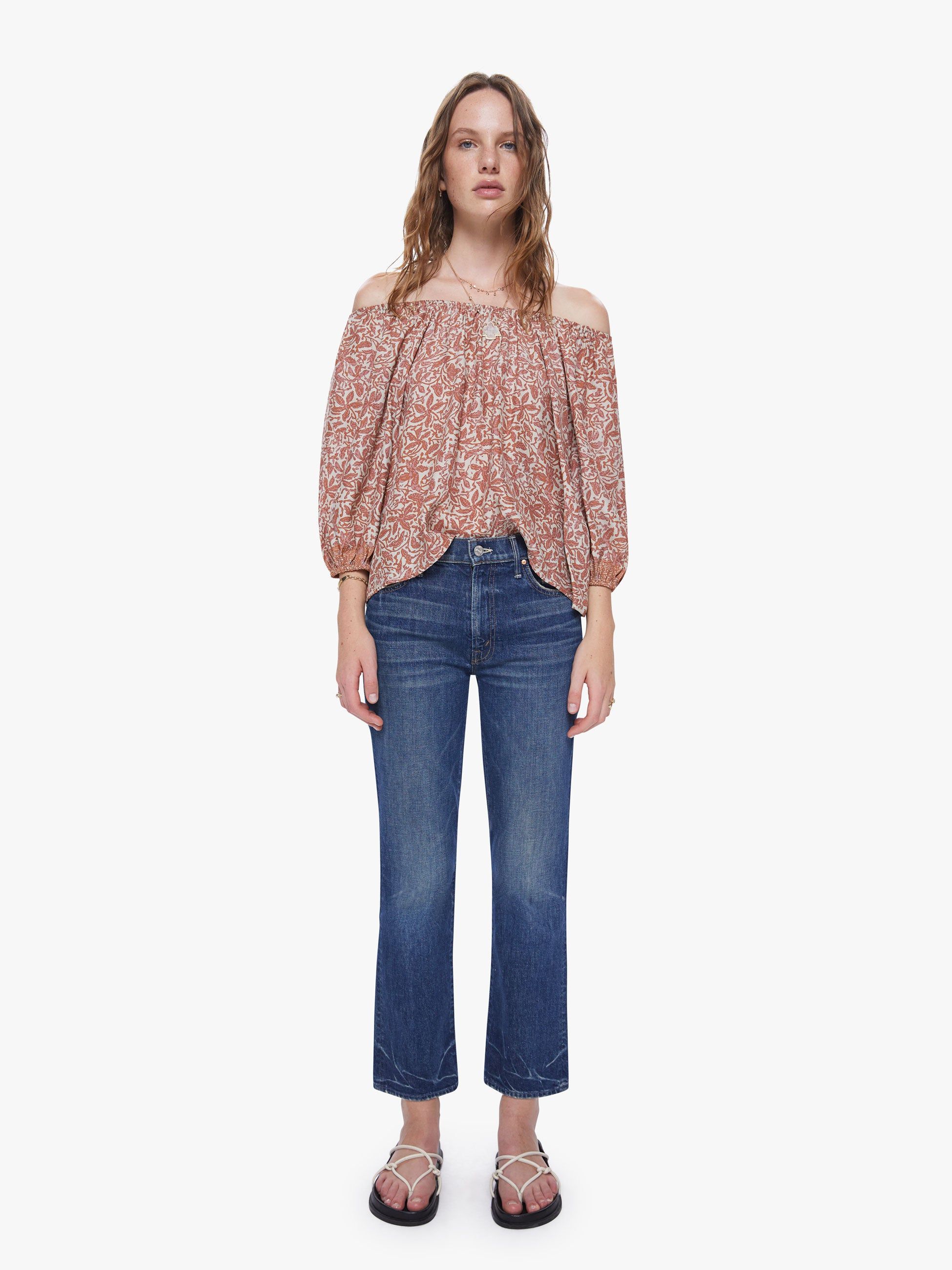 Natalie Martin Ella Top - Gloriosa Print Sandstone sold by MOTHER product image thumbnail 5