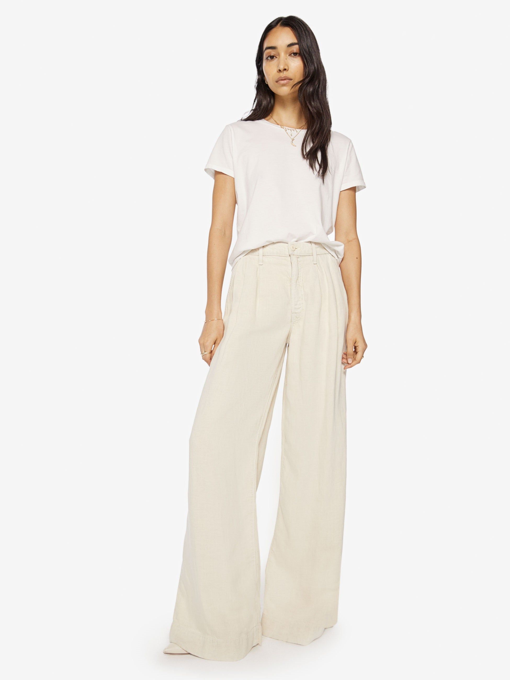 High Waisted Pouty Prep Heel - White Smoke sold by MOTHER