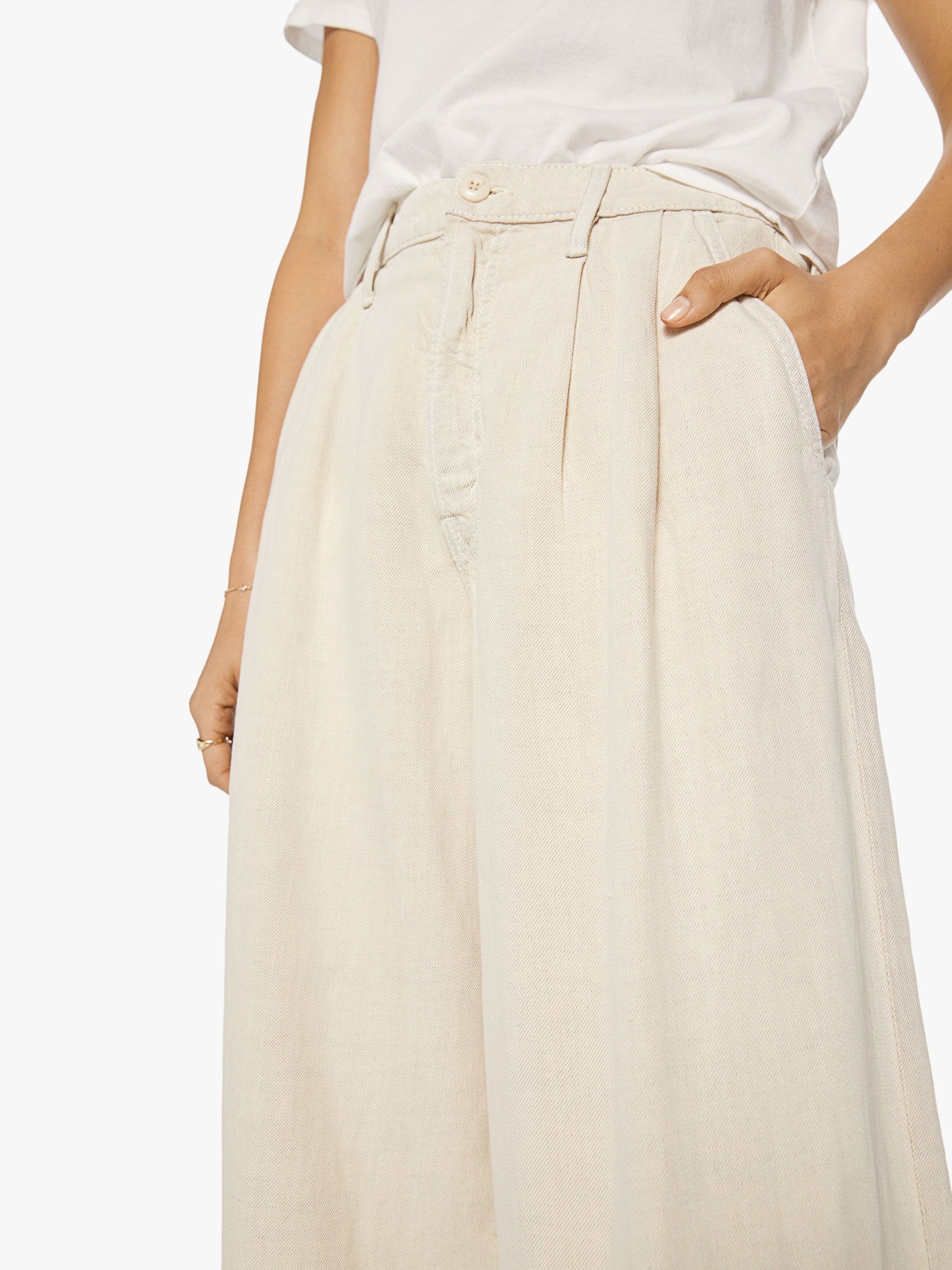 High Waisted Pouty Prep Heel - White Smoke sold by MOTHER product image thumbnail 4