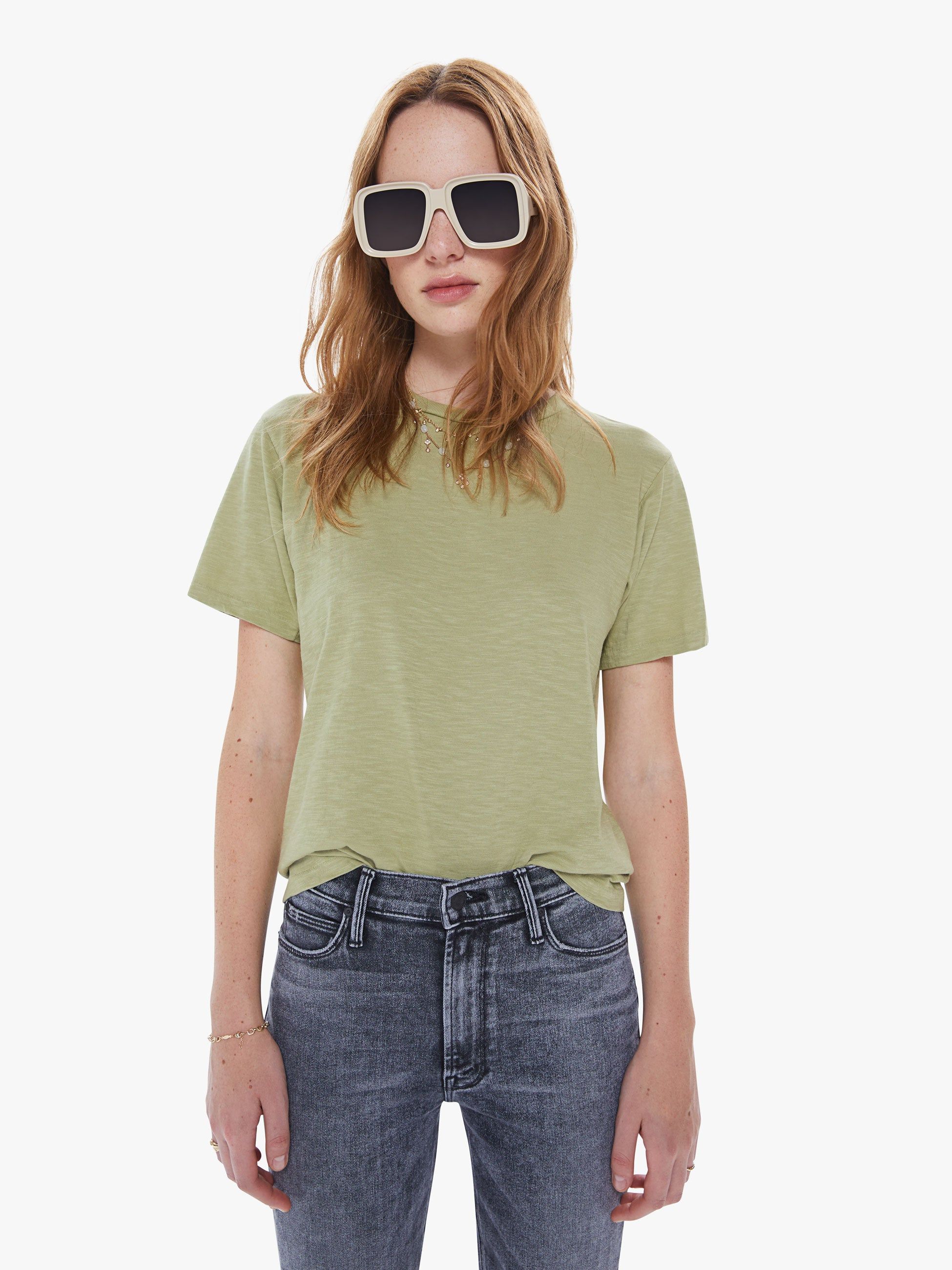 Velva Sheen Rolled Short Sleeve Tee - V Green sold by MOTHER product image thumbnail 2