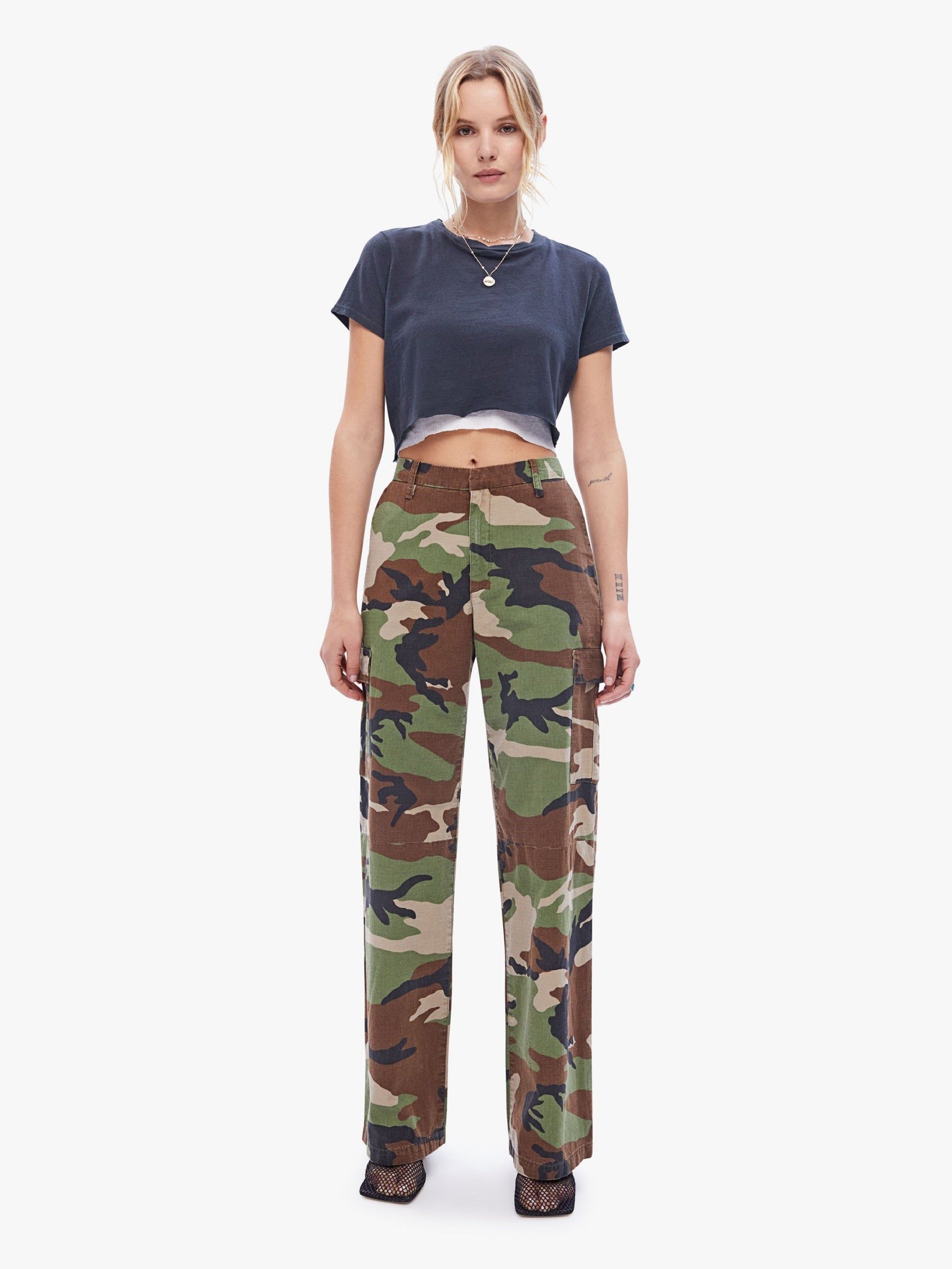 SPRWMN Baggy Lowrise Cargo Pant - Camouflage sold by MOTHER