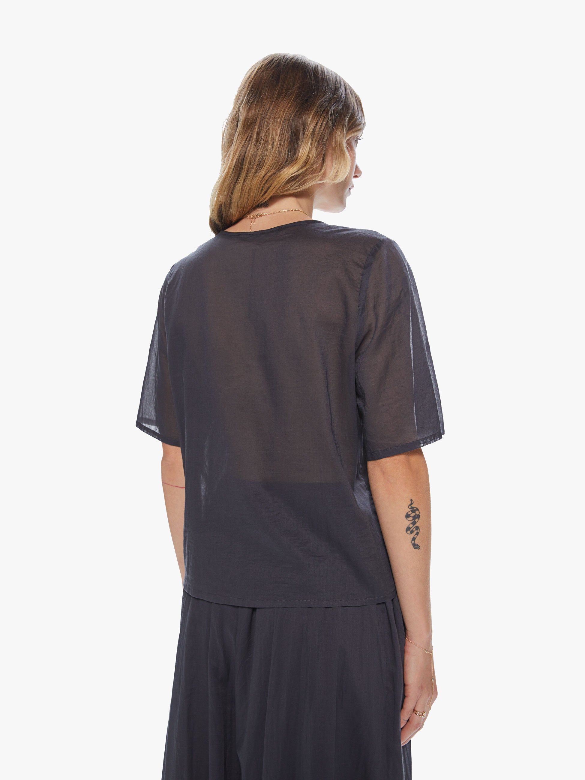 Elsa Esturgie Ganse Top - Carbon sold by MOTHER product image thumbnail 4