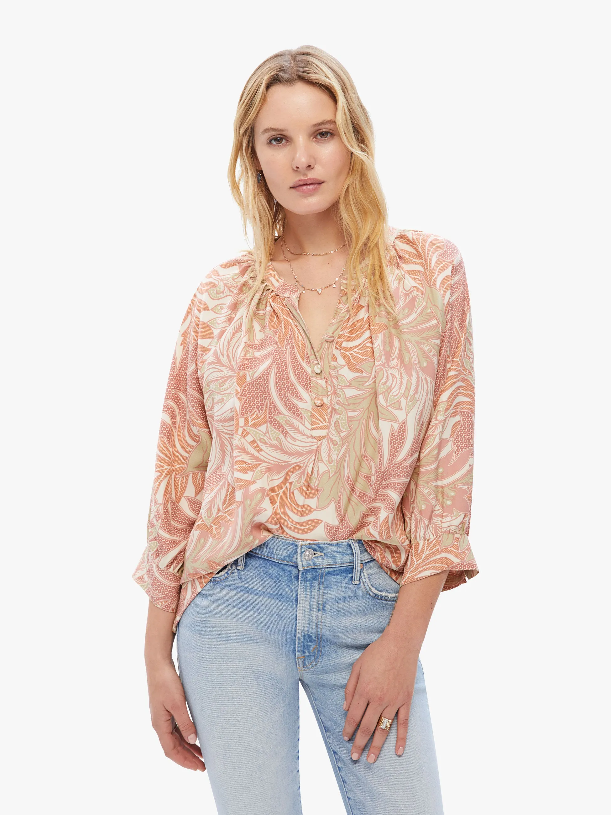 Natalie Martin Remy Top - Jungle Print Clay sold by MOTHER