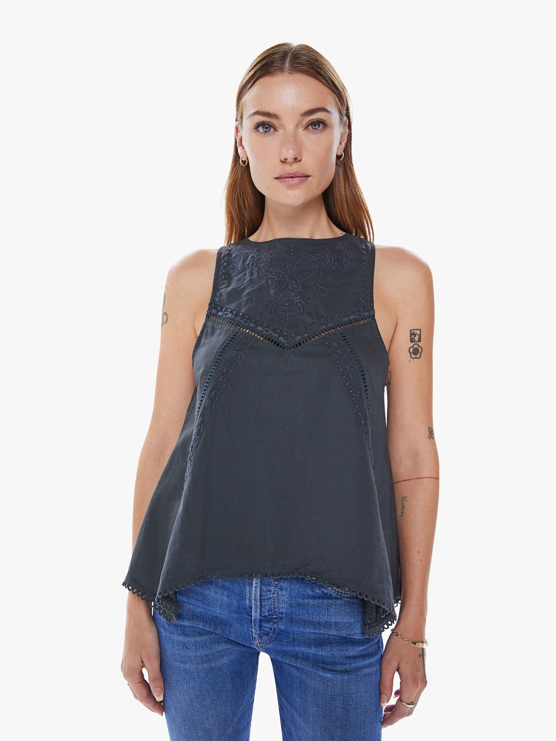 Maria Cher Linet Top - Charcoal sold by MOTHER product image thumbnail 2