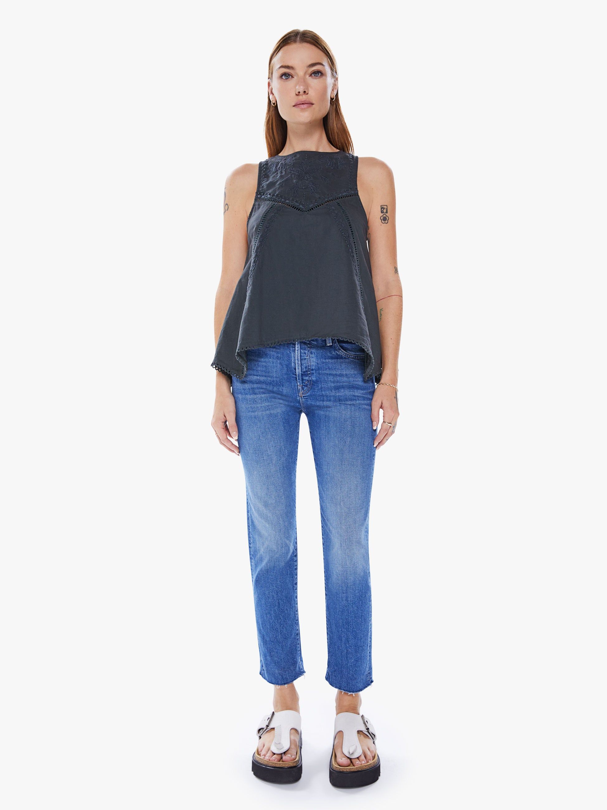 Maria Cher Linet Top - Charcoal sold by MOTHER product image thumbnail 5