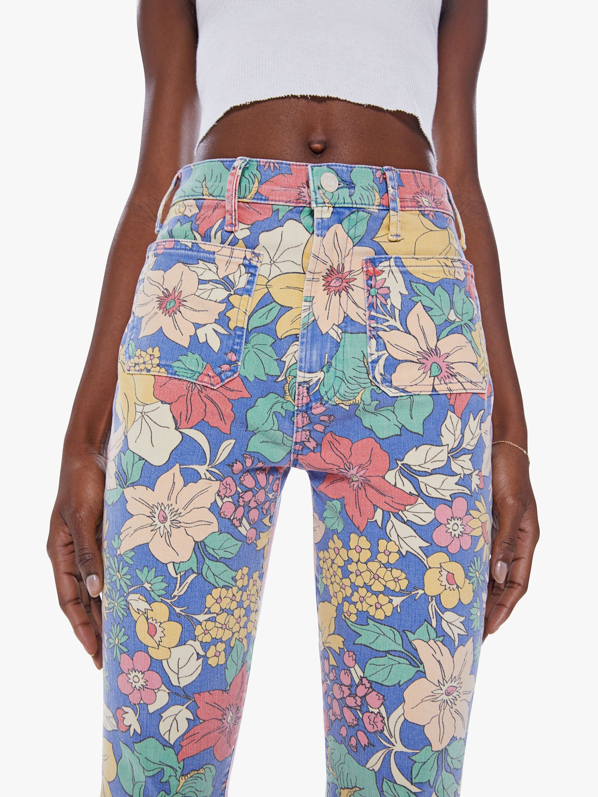 The Hustler Patch Pocket Ankle - Fresh Blooms sold by MOTHER product image thumbnail 5