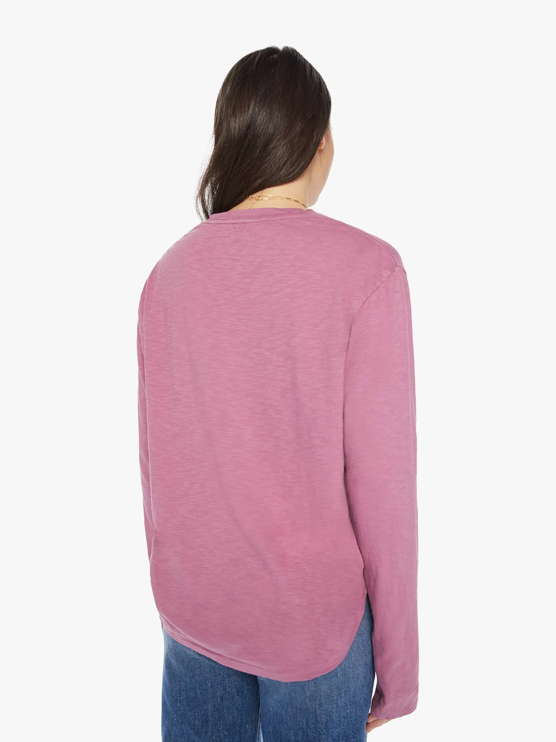 Velva Sheen Rolled Long Sleeve Regular Tee - Plum sold by MOTHER product image thumbnail 4