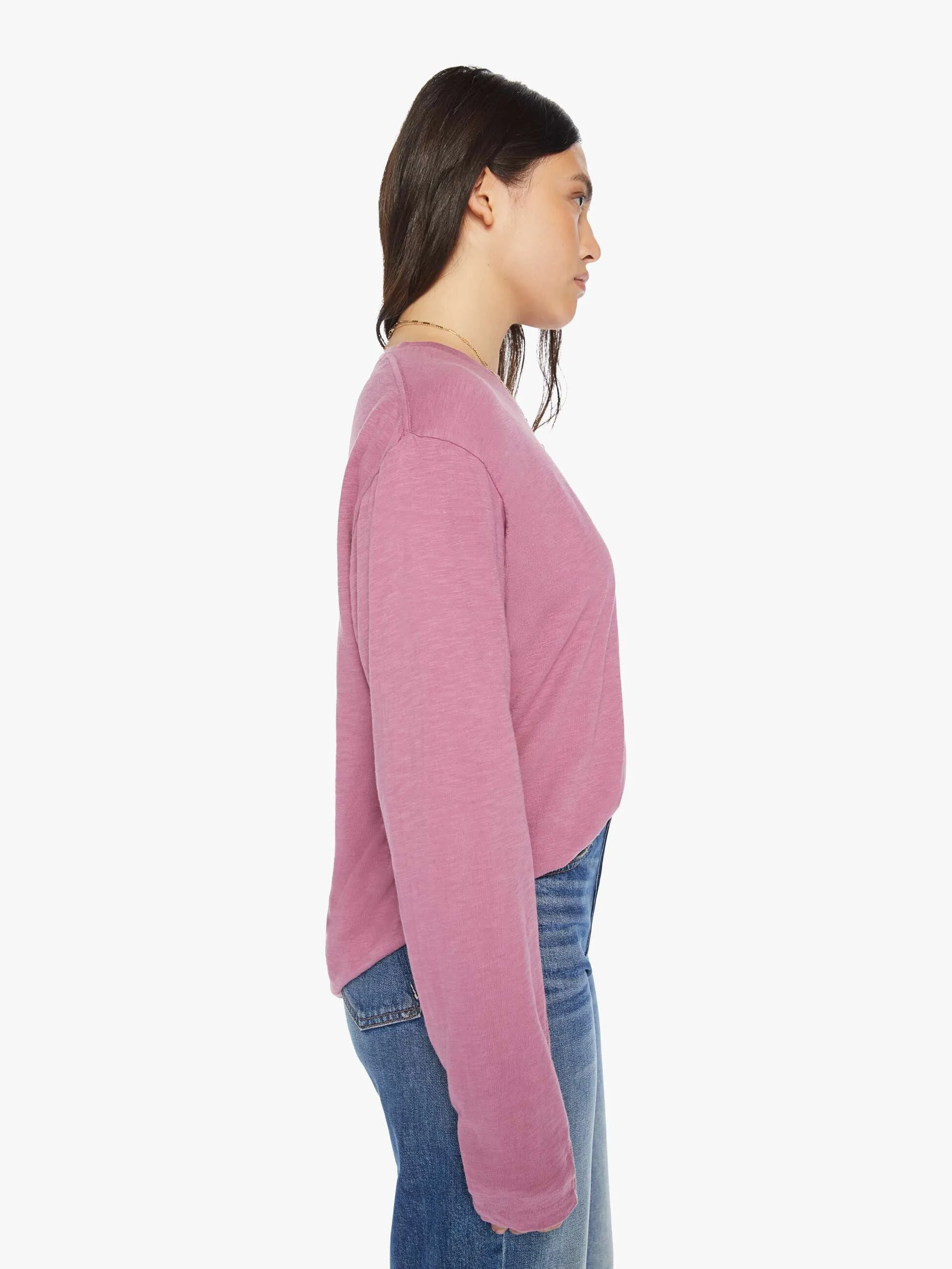 Velva Sheen Rolled Long Sleeve Regular Tee - Plum sold by MOTHER product image thumbnail 3