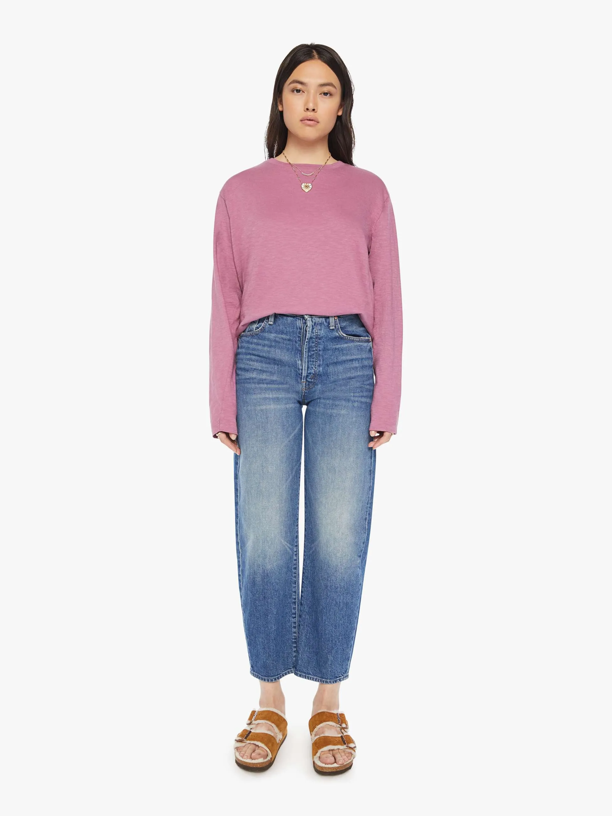 Velva Sheen Rolled Long Sleeve Regular Tee - Plum sold by MOTHER product image thumbnail 5
