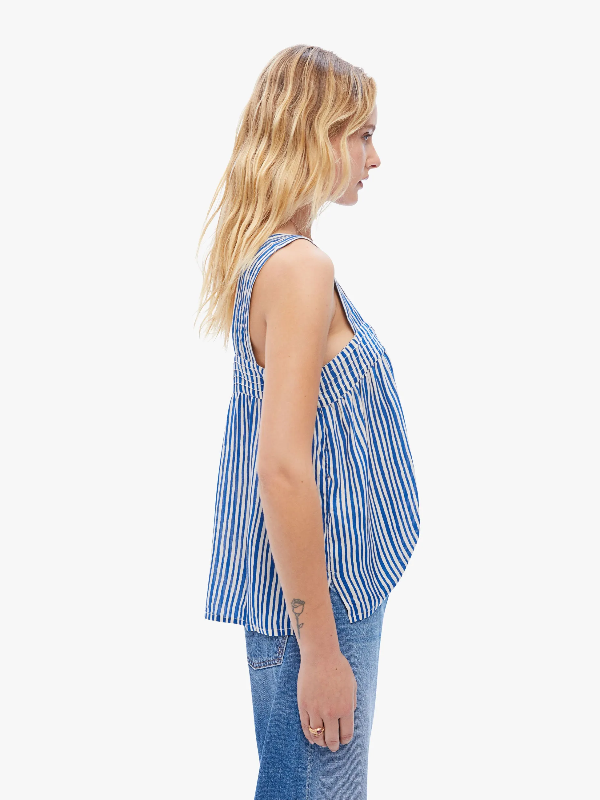 Natalie Martin Jasmine Top - Painted Stripe Deep Blue sold by MOTHER product image thumbnail 3