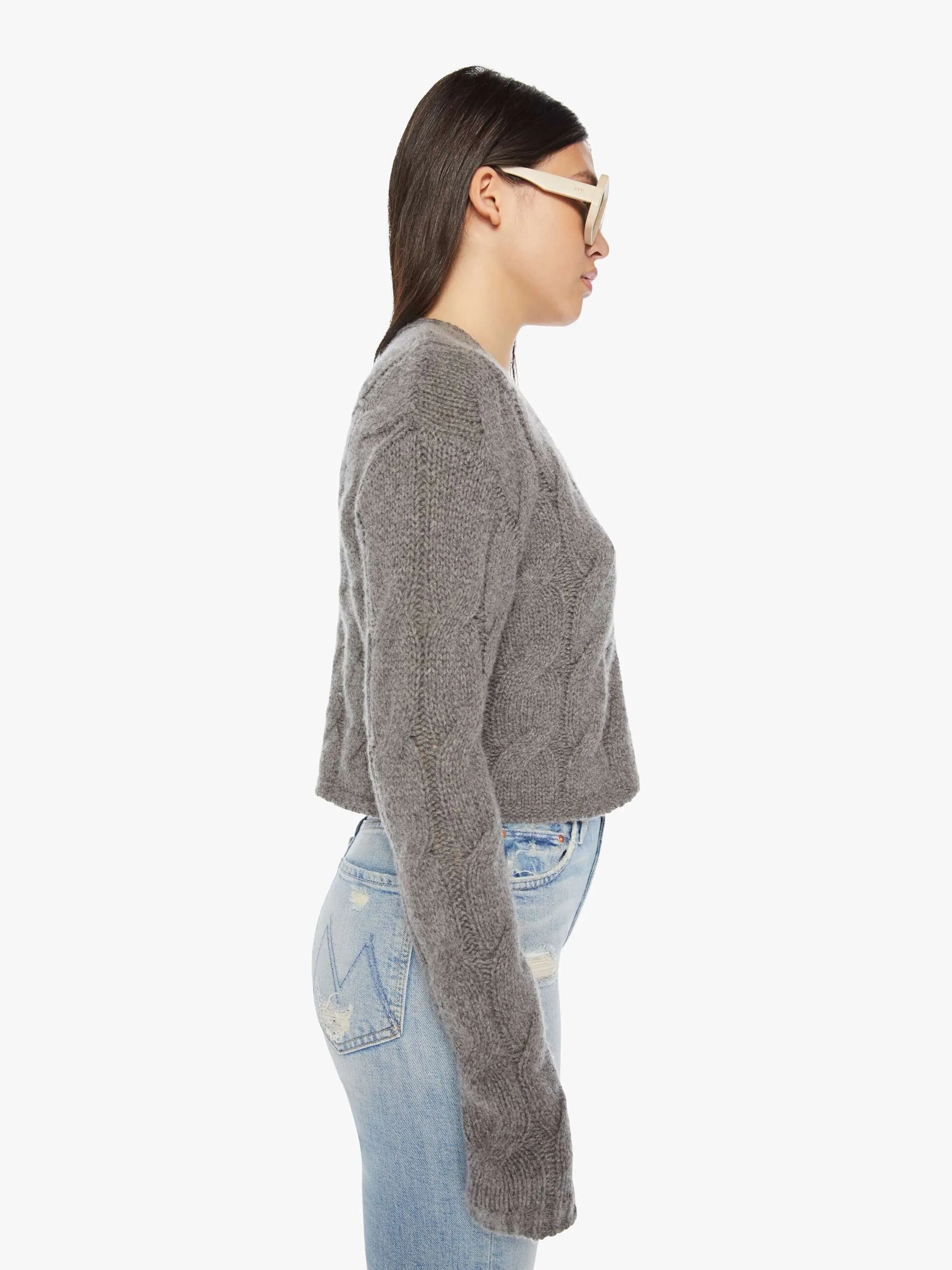 SABLYN Jolie Cable Knit Cardigan - Thunder sold by MOTHER product image thumbnail 3