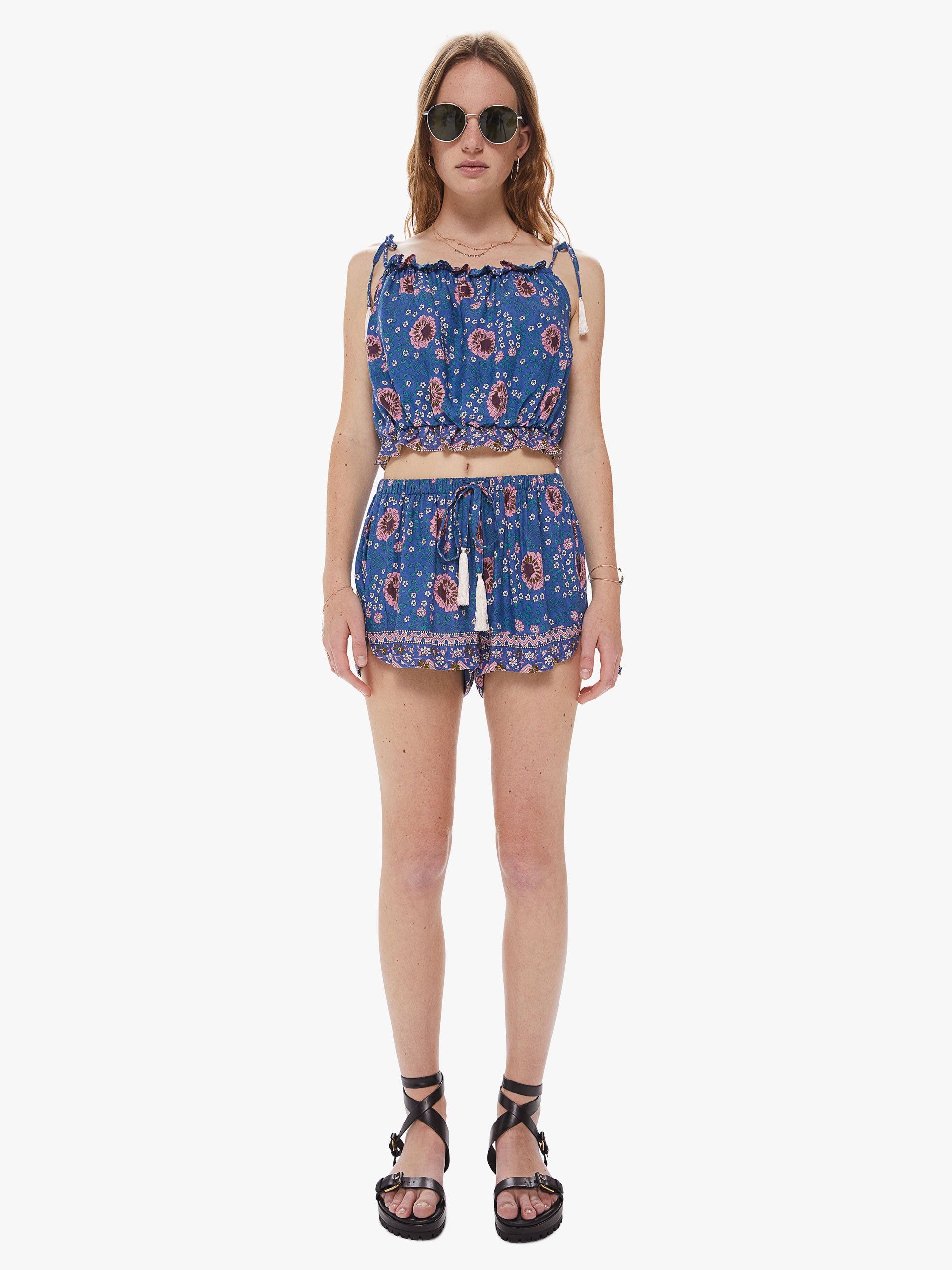 Natalie Martin Poppy Top - Vintage Flowers Azure sold by MOTHER product image thumbnail 4